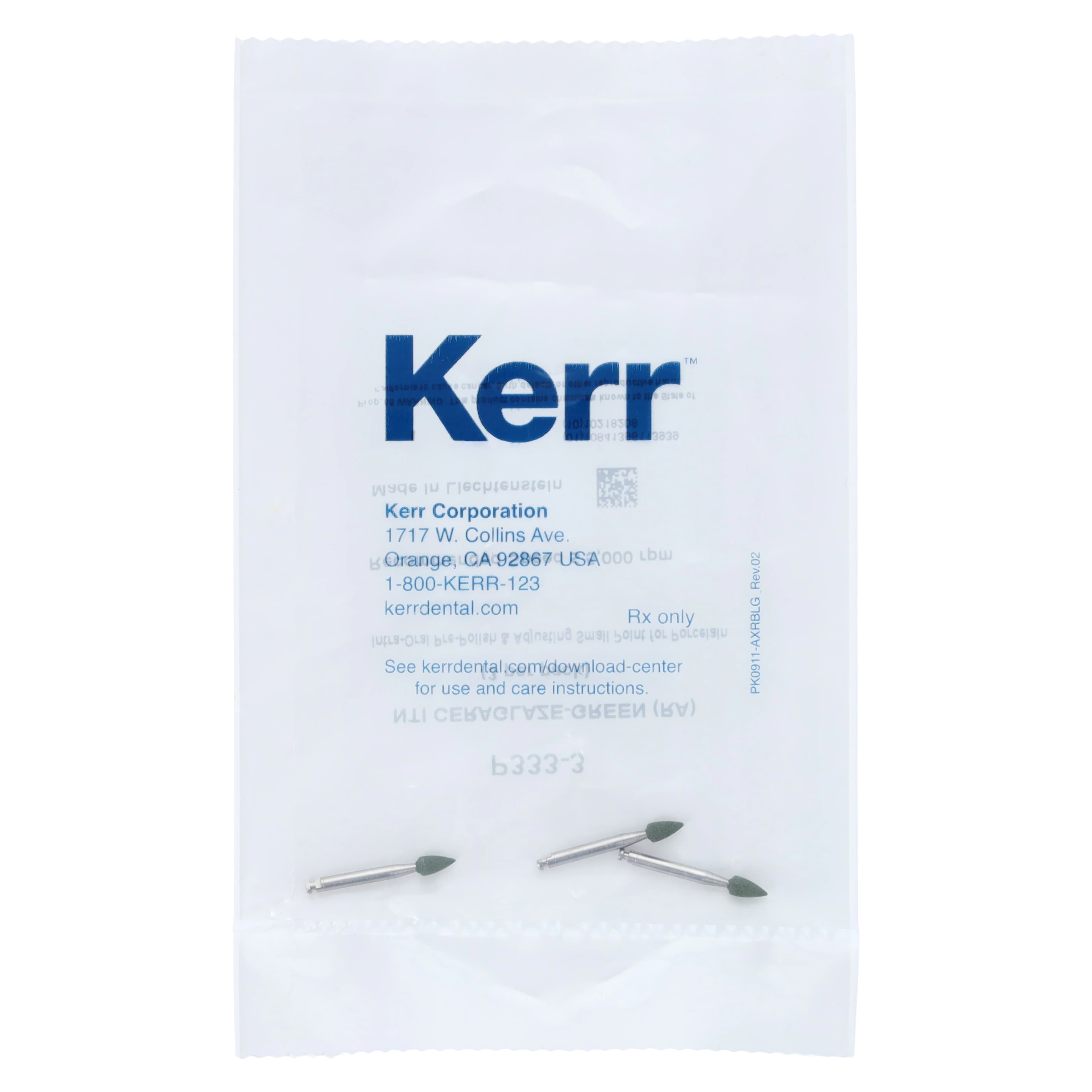 CeraGlaze Diamond-Impregnated Porcelain Polishing System, Green Coarse Pre-Polishing, RA/Latch, Small Flame, 3/Pk, P333-3 - CeraGlaze&reg; Polishing System - Coarse RA - Flame #30 - Image 1