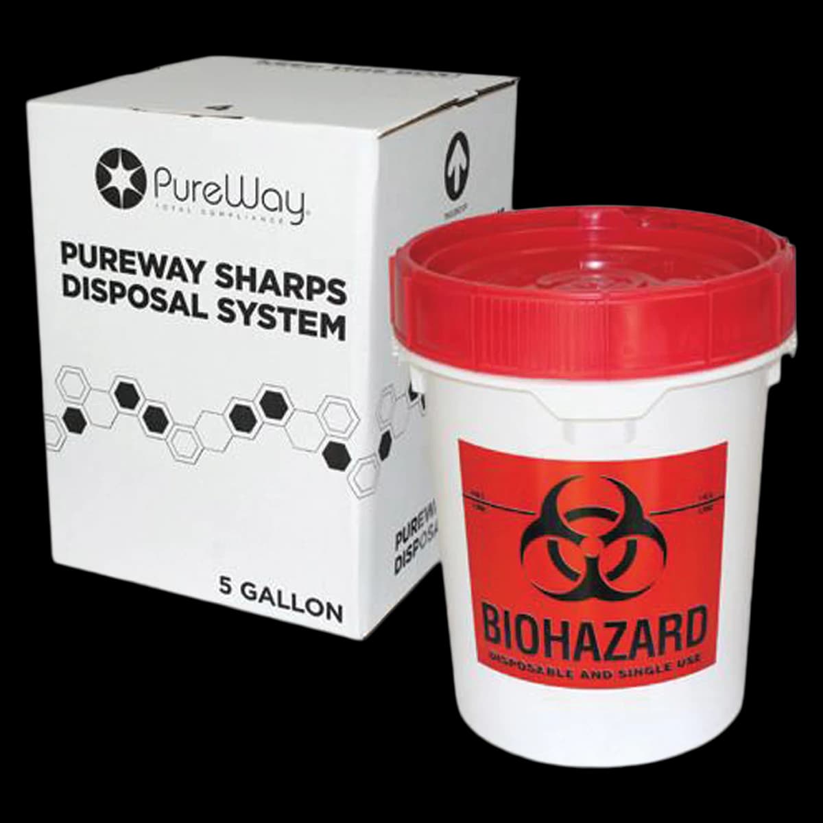 PureWay Sharps Collection Systems - 5 Gallon Mail-Back Disposal System, 40005 - PureWay Sharps Collection Systems - 5 Gallon System - Image 1