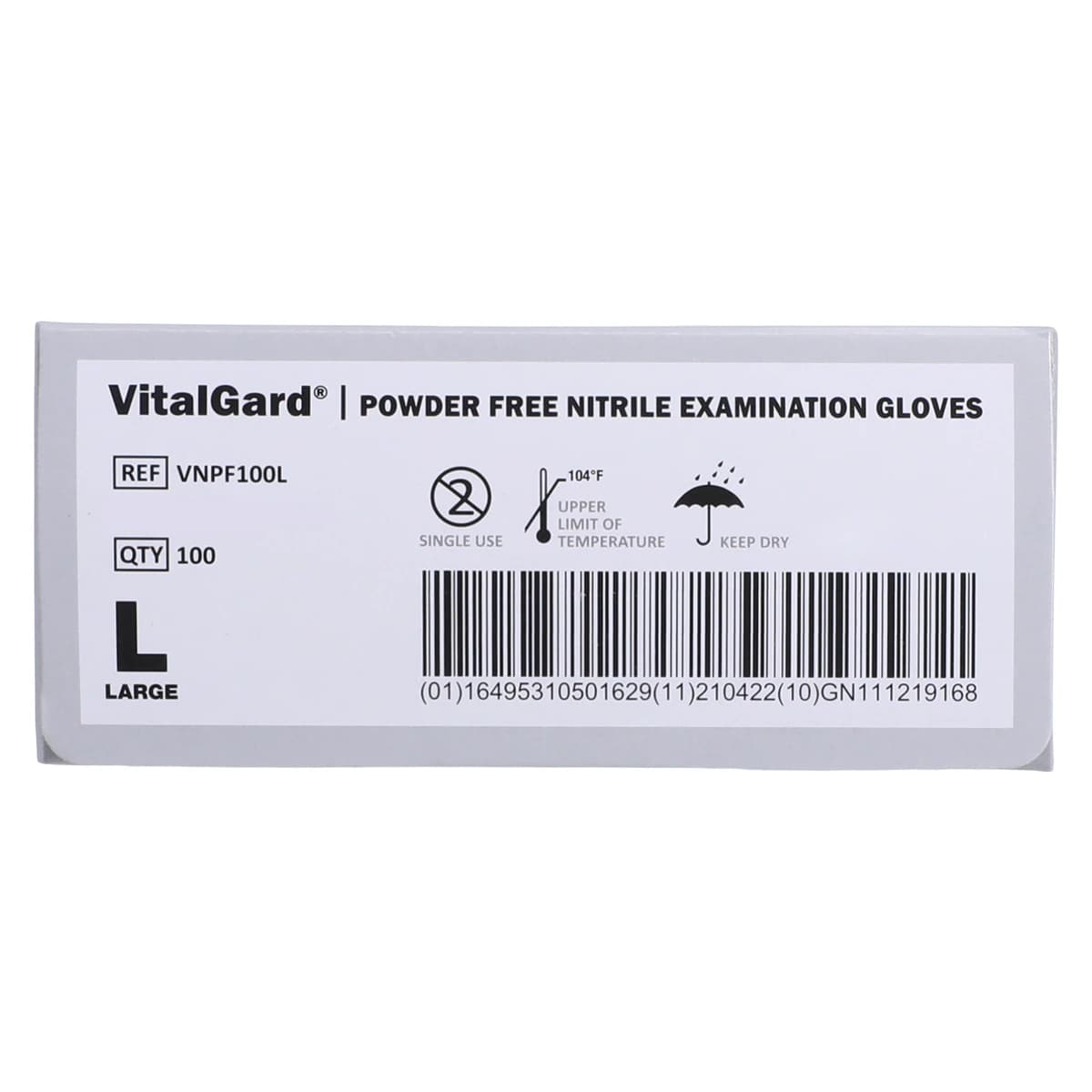 VitalGard Nitrile Exam Gloves, Powder-Free, Latex-Free, Large, Blue, 100/Box, VNPF100L thumbnail 6