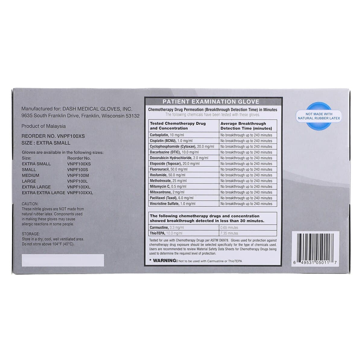 VitalGard Nitrile Exam Gloves, Powder Free, Latex Free, X-Small, Blue, 100/Box, VNPF100XS thumbnail 5