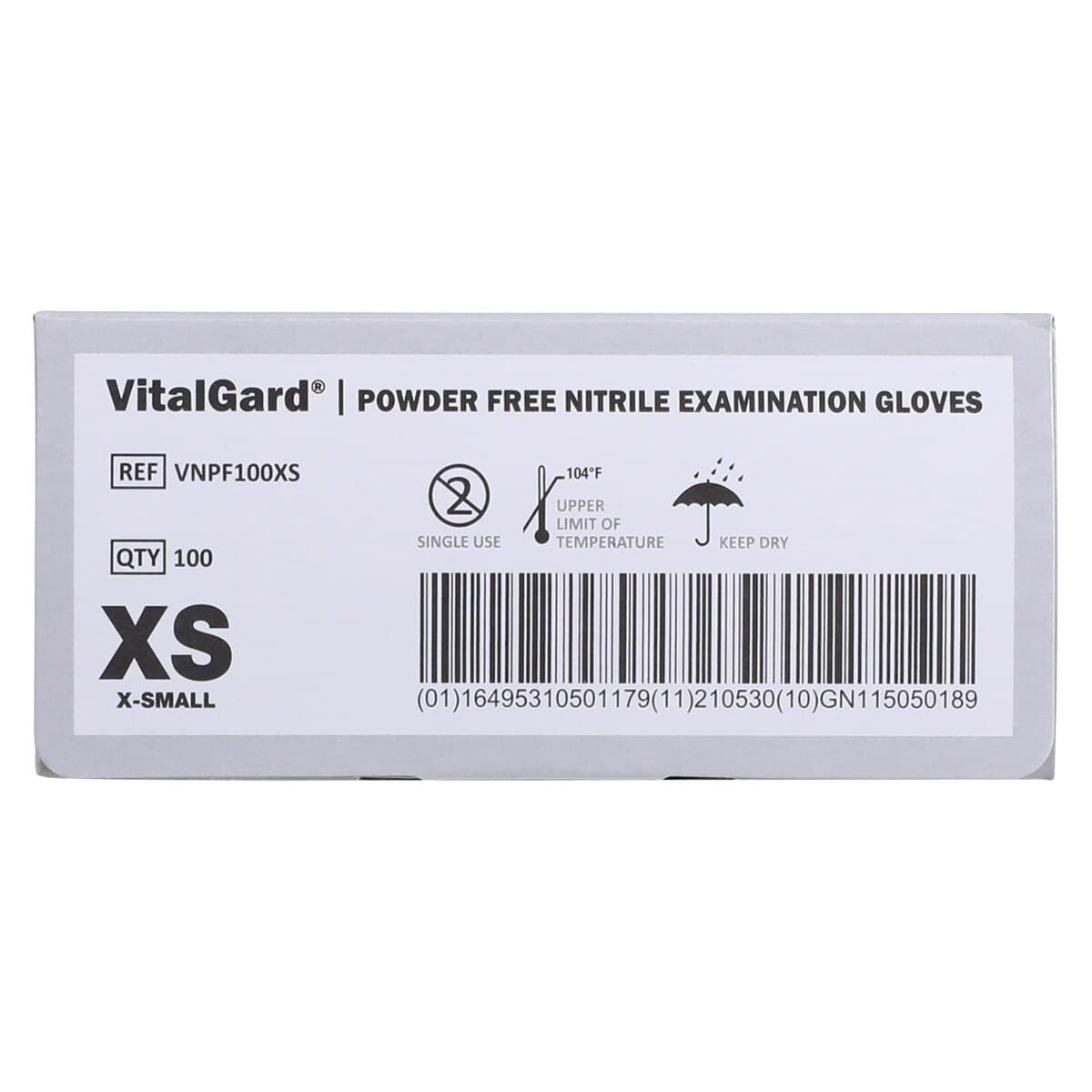 VitalGard Nitrile Exam Gloves, Powder Free, Latex Free, X-Small, Blue, 100/Box, VNPF100XS thumbnail 7