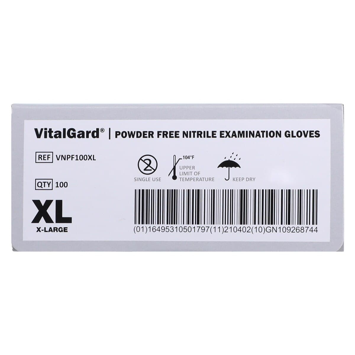 VitalGard Nitrile Exam Gloves, Powder-Free, Latex-Free, Textured, Blue, Extra Large, 100/Box, VNPF100XL thumbnail 7