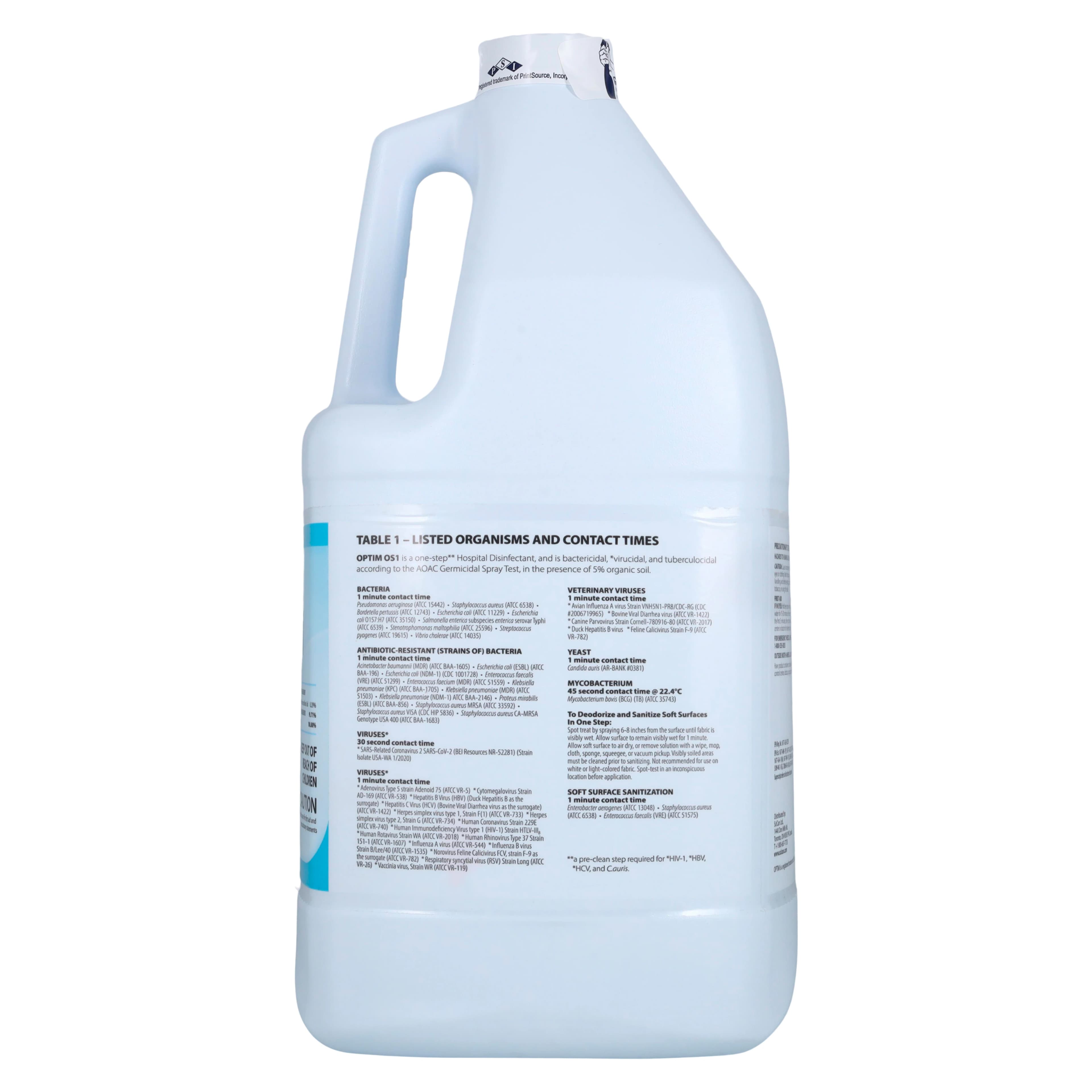OPTIM OS1 One-Step Cleaner-Disinfectant, Ready-to-Use, 1 Gallon Bottle, OS1US-4X1 thumbnail 2