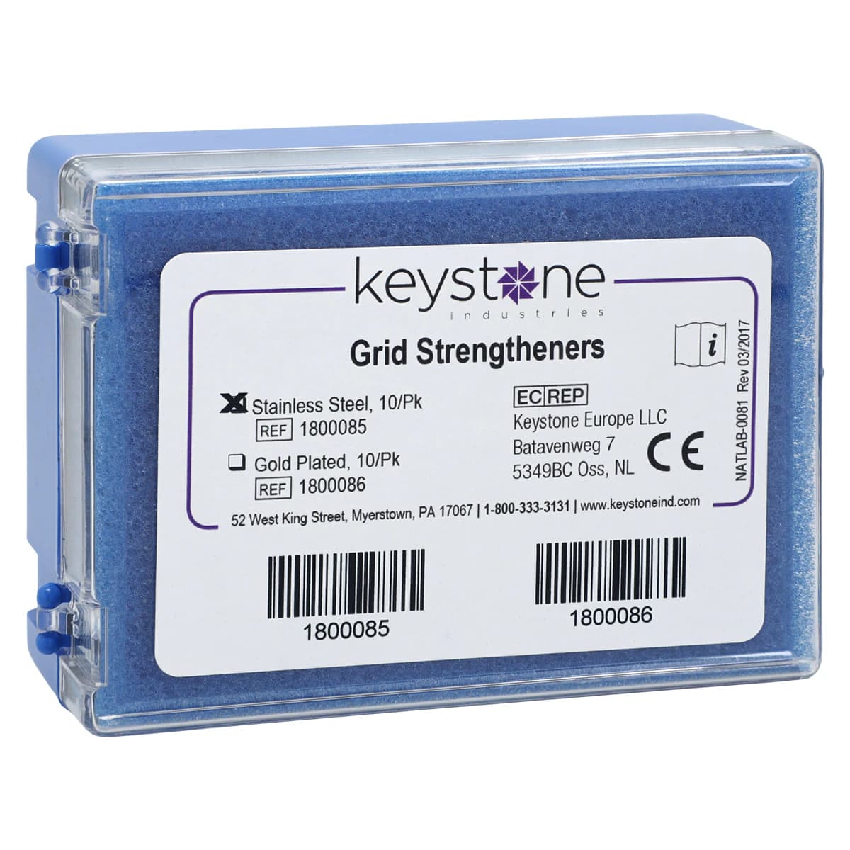 Keystone Grid Strengtheners (Mesh), Stainless Steel, 2.5mm Perforations, 10/Pk, 1800085 - Keystone Grid Strengtheners (Mesh), Stainless Steel, 10/Pk - Image 1