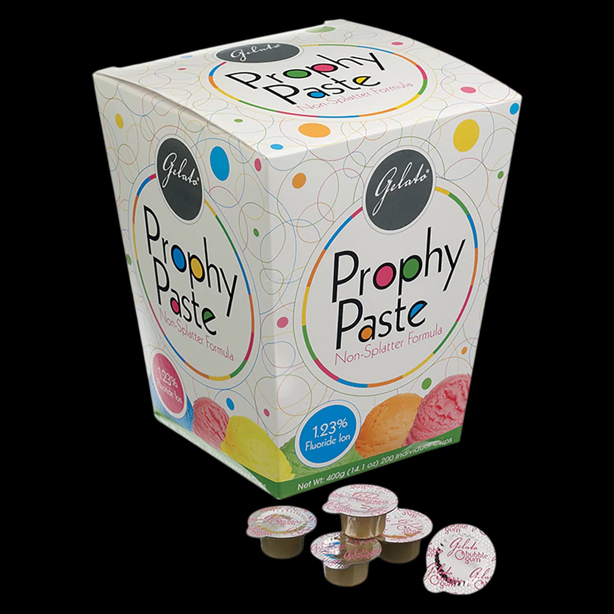 Gelato Prophy Paste with Fluoride, Medium Grit, Orange Sherbet, Unit Dose Cups, 2 g, 200/Box, 24-11677 - Gelato Prophy Paste with Fluoride - Image 1