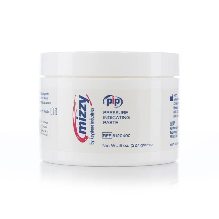 Keystone Industries Mizzy PIP Pressure Indicator Paste, Pure White Silicone, 8 oz Jar with Brushes, 6120400 - Mizzy PIP 8oz Jar and Brushes - Image 1