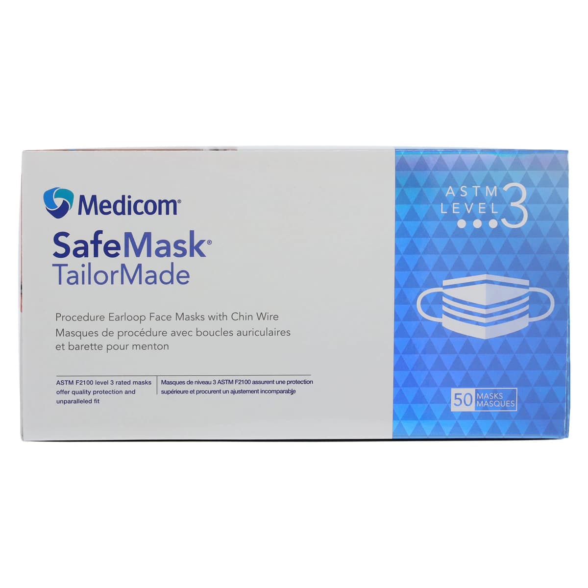 SafeMask TailorMade Procedure Mask with Chin Wire, ASTM Level 3, Blue, 50/Box, 2072 thumbnail 9
