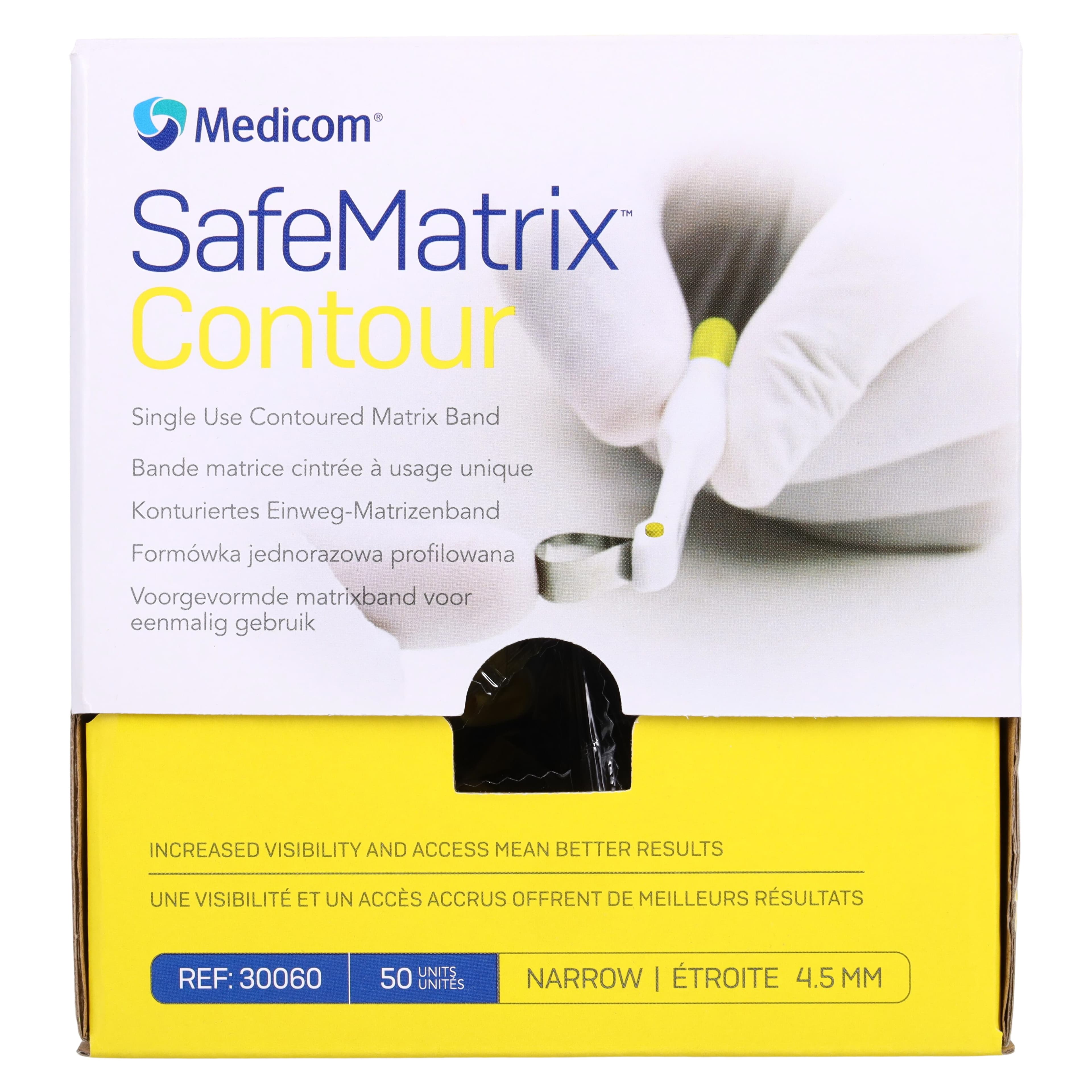 SafeMatrix Contour Narrow Single-Use Matrix Bands, 4.5mm, Yellow, 50/Box, 30060 thumbnail 5