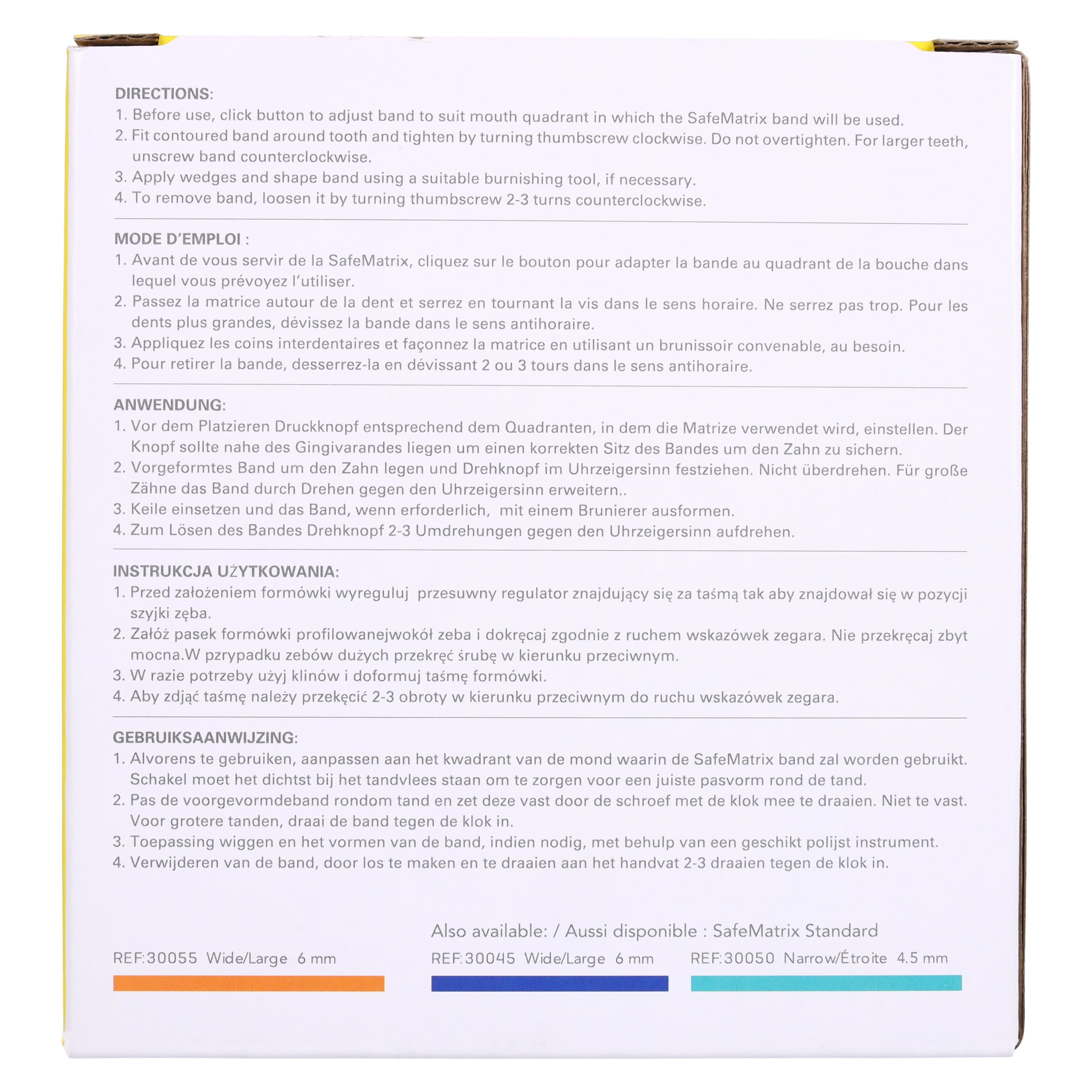 SafeMatrix Contour Narrow Single-Use Matrix Bands, 4.5mm, Yellow, 50/Box, 30060 thumbnail 8