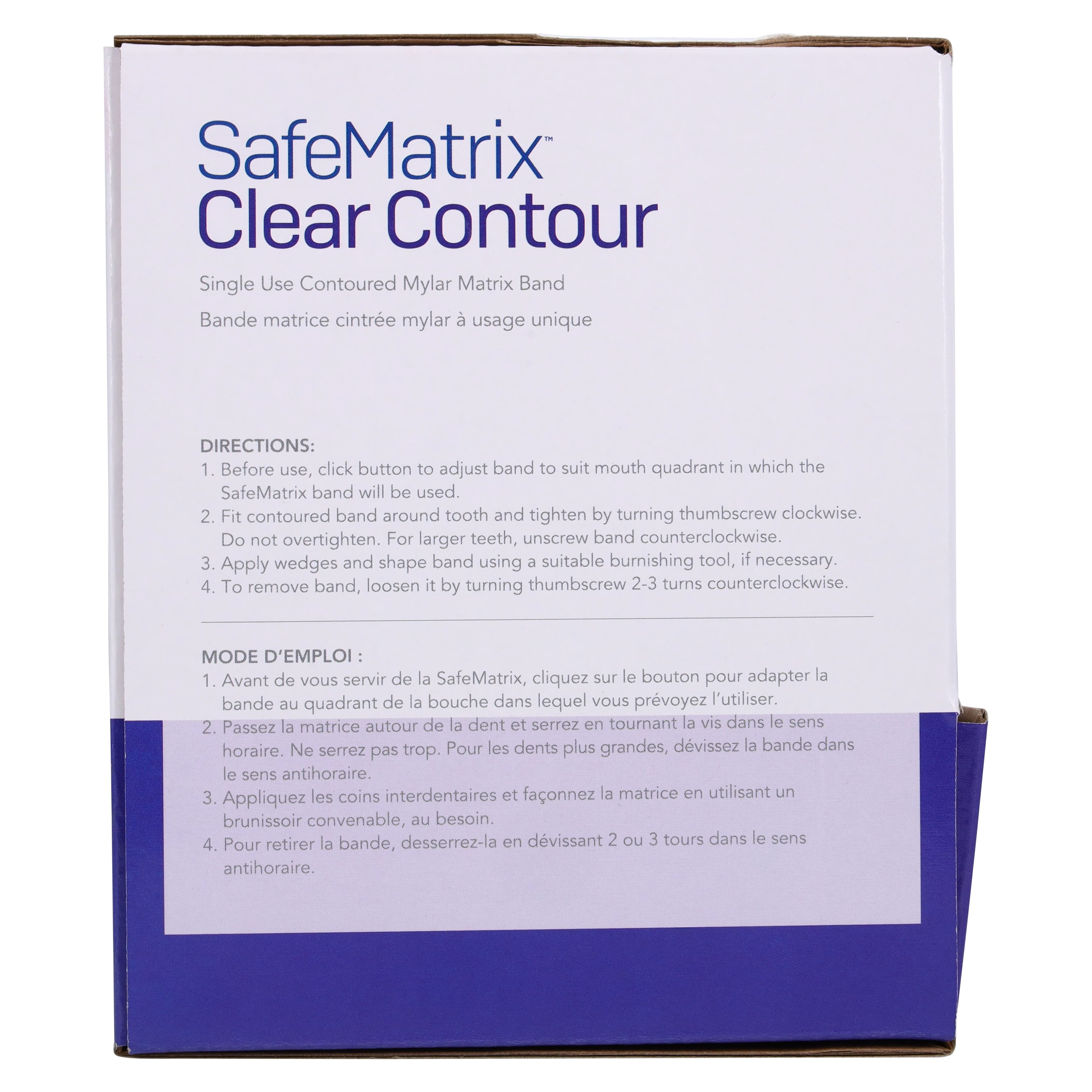 SafeMatrix Clear Contour Single-Use Matrix Bands, Wide, 6.0mm, Purple, Clear Mylar, 50/Box, 30066 thumbnail 4