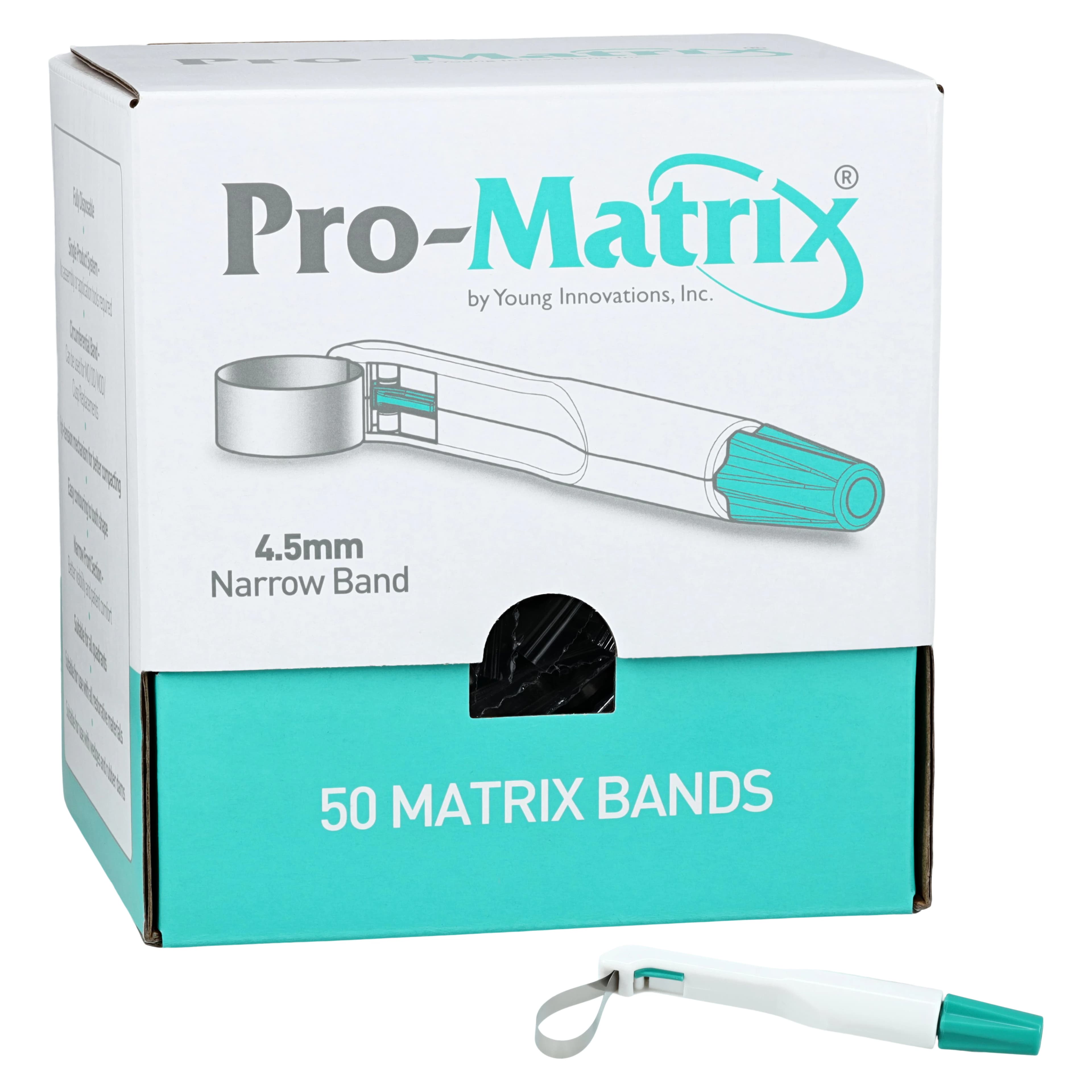 Young Dental Pro-Matrix Single-Use Matrix Bands, Narrow, 4.5 mm, Green, 50/Pk, 19000 - Pro-Matrix Bands, Narrow, 4.5 mm, Green 50/Pk, 19000 - Image 1