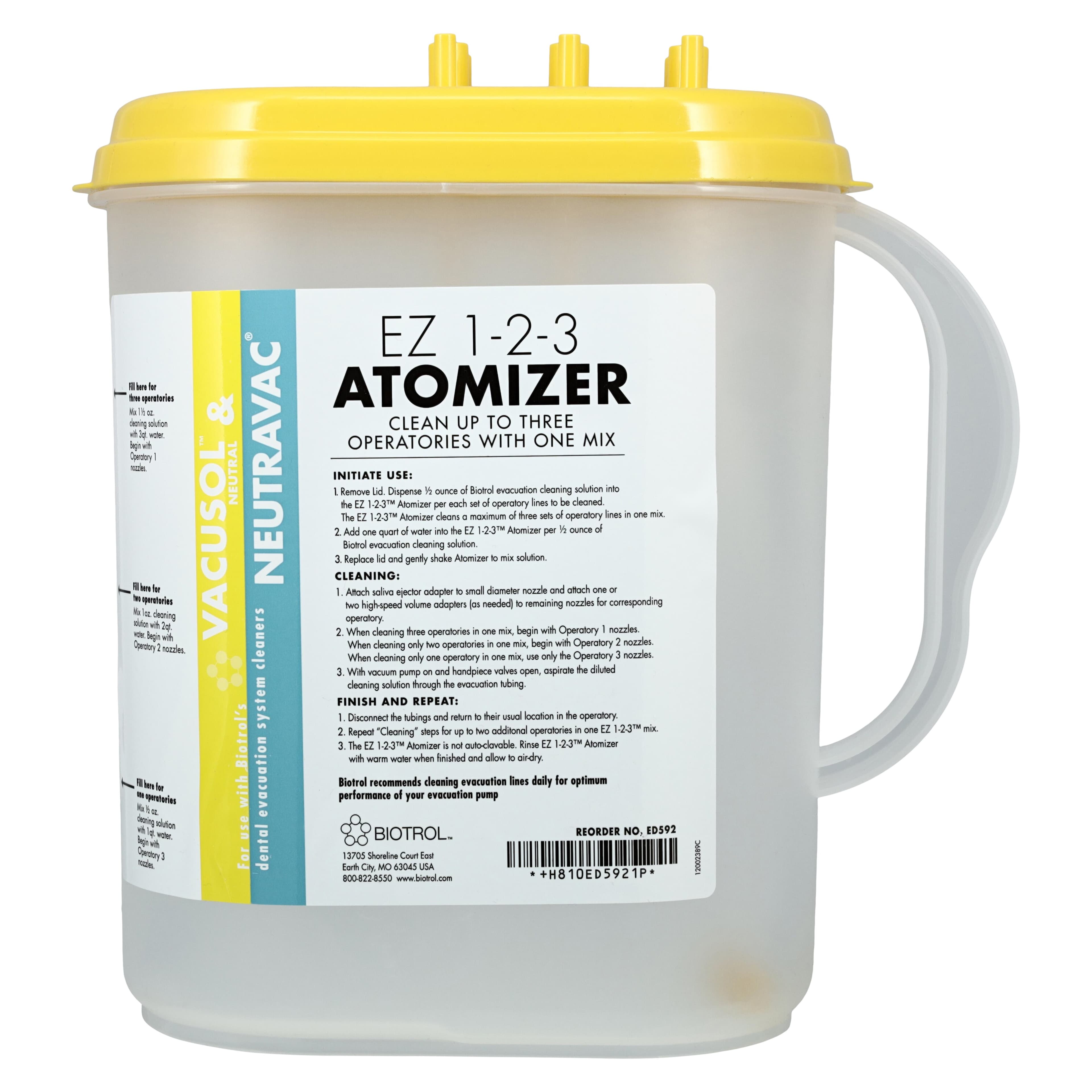 Biotrol NeutraVac Dental Evacuation Line Cleaner Starter Kit, 32 oz Bottle with EZ 1-2-3 Atomizer, NV806 thumbnail 3