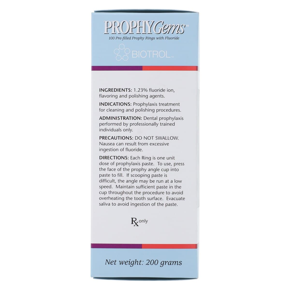 Prophy Gems Prophy Paste, Medium Grit, Cool Mint, Fluoride, 2 g Unit Dose Rings, 100/Box, PGM102CM thumbnail 4