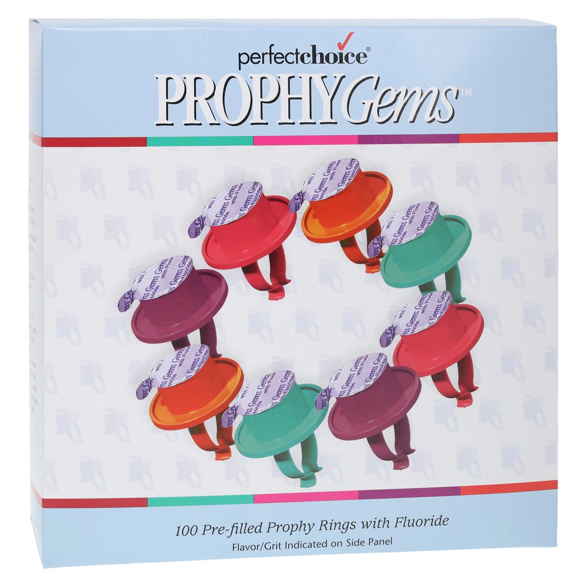 Perfect Choice Prophy Gems Prophy Paste, Cool Mint, Coarse, 2 g Unit Dose Rings, 100/Box, PGC103CM - Prophy Gems Cool Mint Coarse 100/Bx - Image 1
