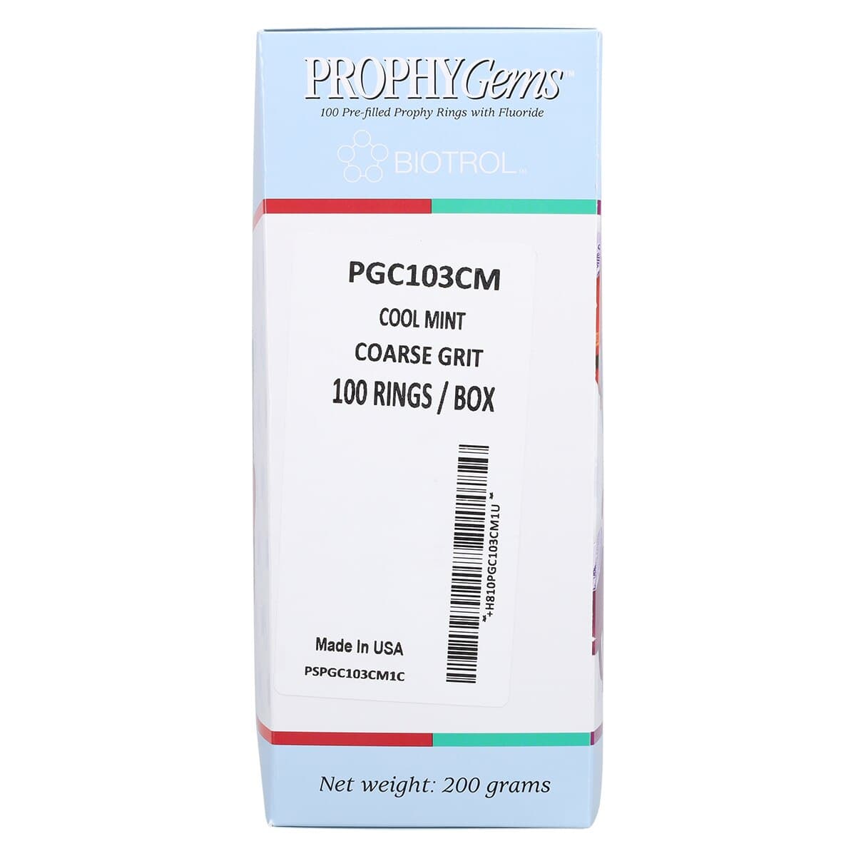 Perfect Choice Prophy Gems Prophy Paste, Cool Mint, Coarse, 2 g Unit Dose Rings, 100/Box, PGC103CM thumbnail 4