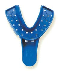 Tray Aways® Disposable Perforated Impression Trays, #4 Medium Lower, Blue, 12/Pack, 0921888 - Tray Aways® Disposable Perforated Impression Trays Medium Lower 12/Pack - Image 1