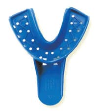 Tray Aways® #6 Perforated Disposable Impression Trays, Small Lower, Blue, 12/Pack, 0921889 - Tray Aways® Disposable Perforated Impression Trays Small Lower 12/Pack - Image 1