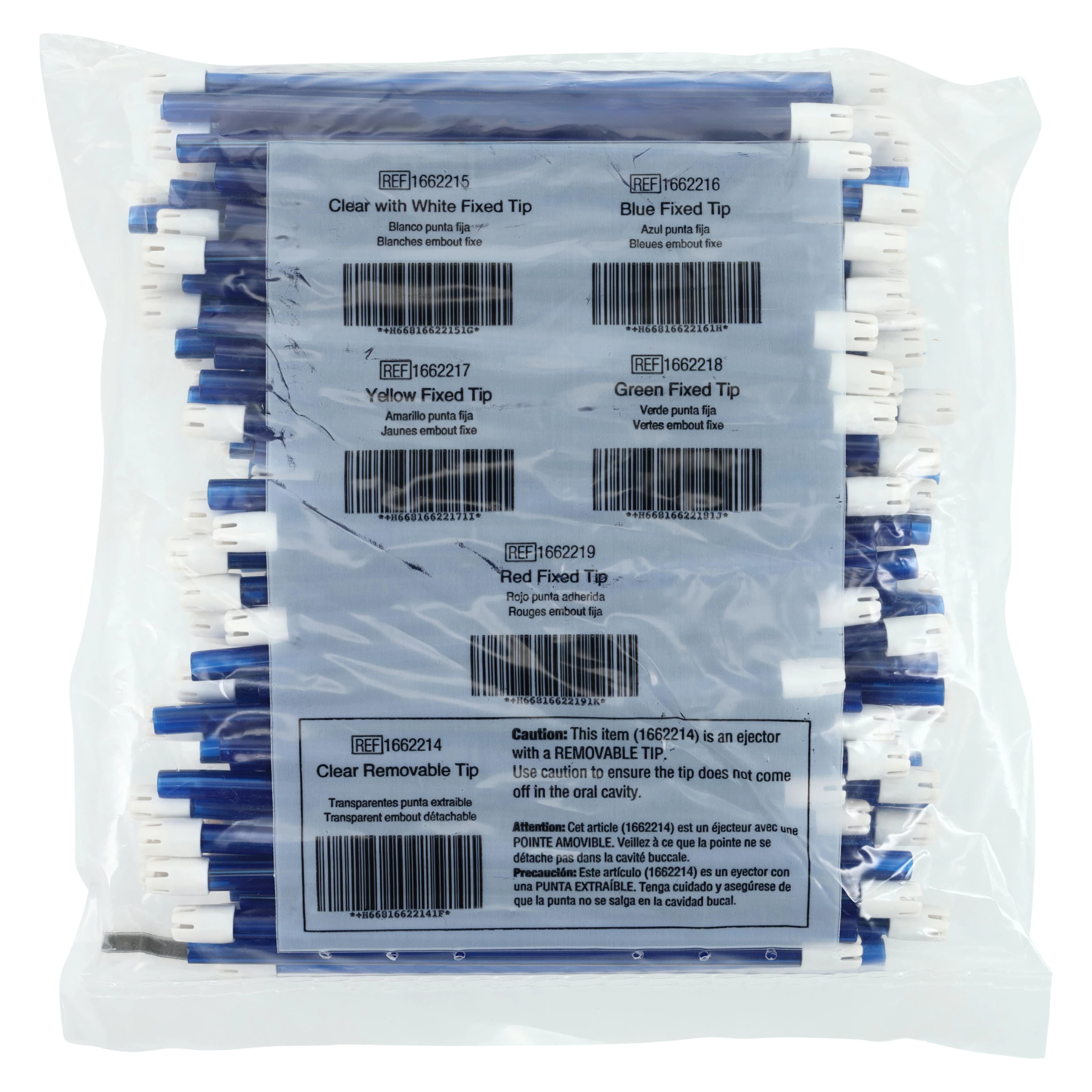 Flexo Disposable Saliva Ejectors, Plastic, Fixed Tips, Blue with White Tip, 100/Pk, 1662216 thumbnail 4