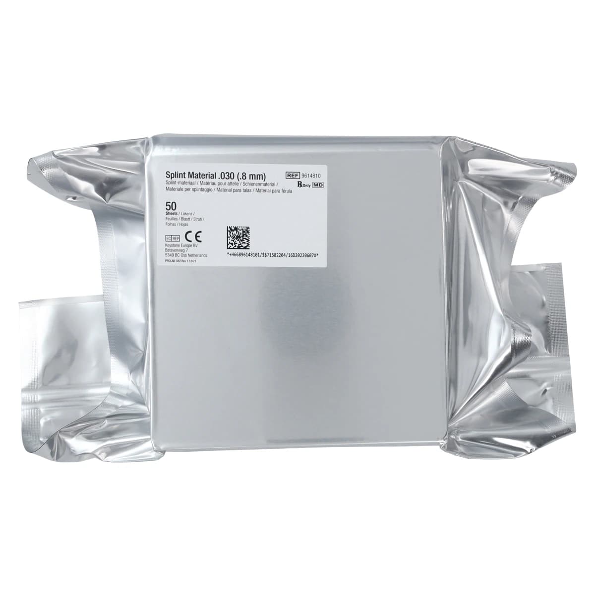 Pro-Form Splint Material, Clear, 0.030" (0.75 mm), 5" x 5" Sheets, 50/Pk, 9614810 thumbnail 2