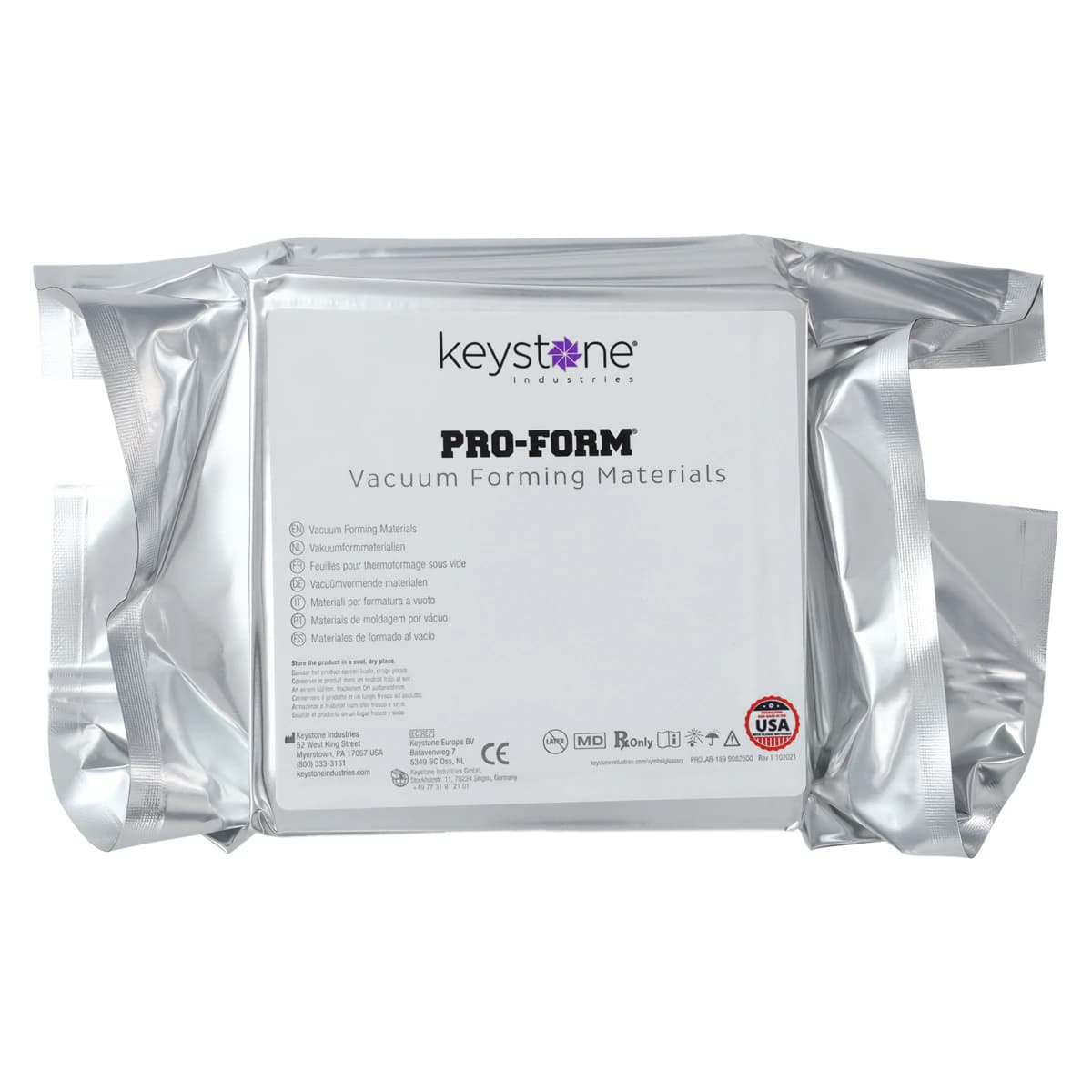 Pro-Form Splint Material, Clear, 0.030" (0.75 mm), 5" x 5" Sheets, 50/Pk, 9614810 - Pro-Form, Splint Material, Surgical Tray, 5" x 5", 0.030 ", 50/Pk, 9614810 - Image 1