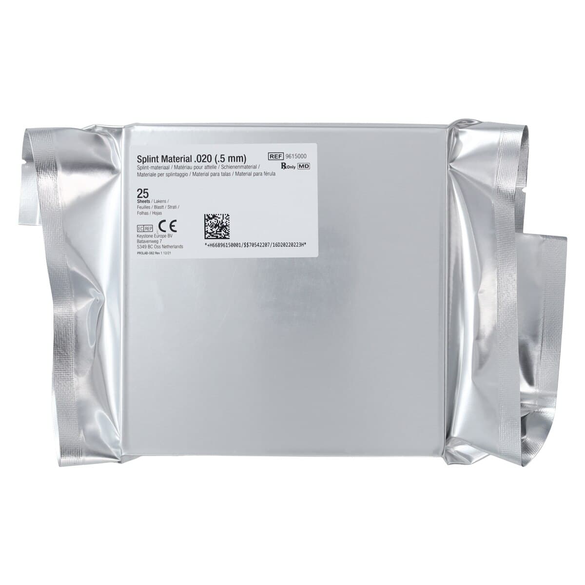 Pro-Form Splint Material, 5" x 5", 0.020" (0.50 mm), Clear, 25/Pk, 9615000 thumbnail 2