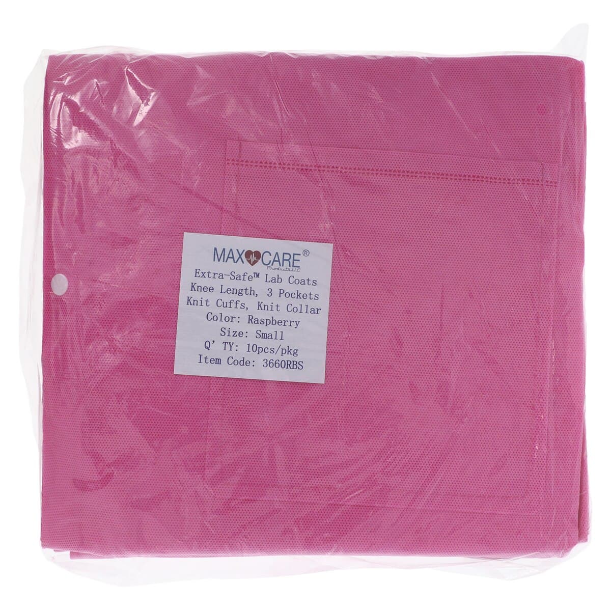 Extra-Safe Lab Coat, AAMI Level 3, Knee Length, Raspberry, Small, 10/Pk, 3660RBS thumbnail 7