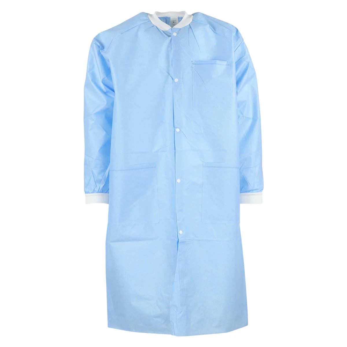 Extra-Safe Knee-Length Lab Coat, Medical Blue, Small, Latex-Free, AAMI Level 3, 3-Layer SMS, 10/Pk, 3660MBS - Extra-Safe Medical Blue LabCoat Small Latex-Free Fluid Resistant AAMI Level 3 Pack of 10 - Image 1