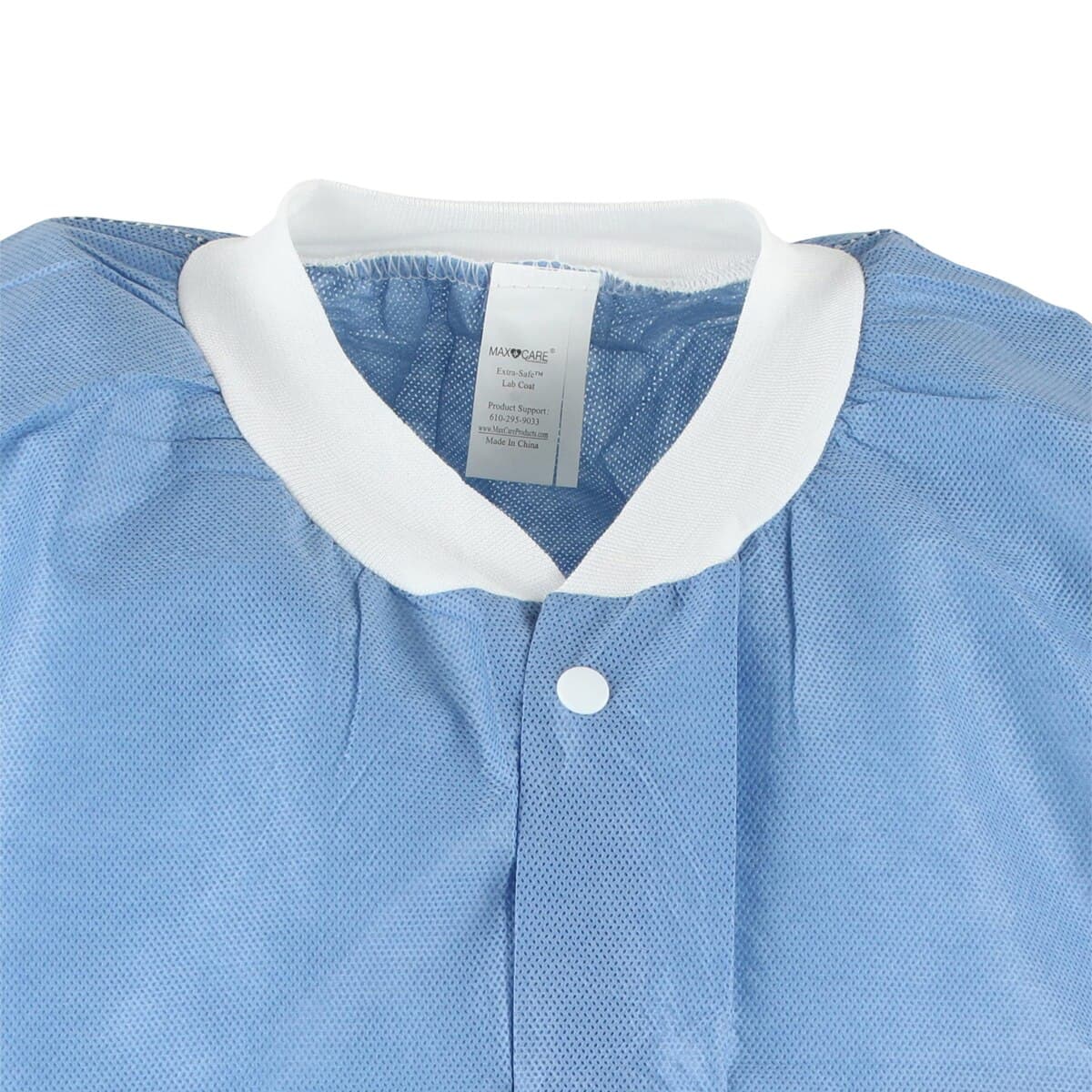 Extra-Safe Ceil Blue Lab Coat, X-Small, AAMI Level 3, Latex-Free, Fluid Resistant, Knee Length, 10/Pack, 3660CBXS thumbnail 5