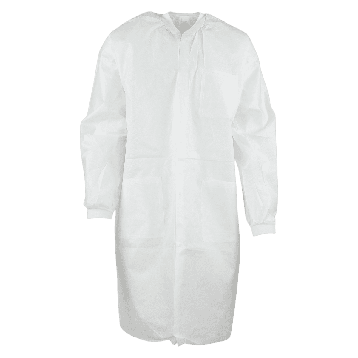 ValuMax Extra-Safe Lab Coat, White, X-Large, Knee Length, Knit Collar & Cuffs, Snap Front, AAMI Level 3, 10/Pack, 3660WHXL-K - Extra-Safe Lab Coats White X Large 10/pack Knee Length Light Weight Breathable With Snap Front, 3660WHXL-K - Image 1