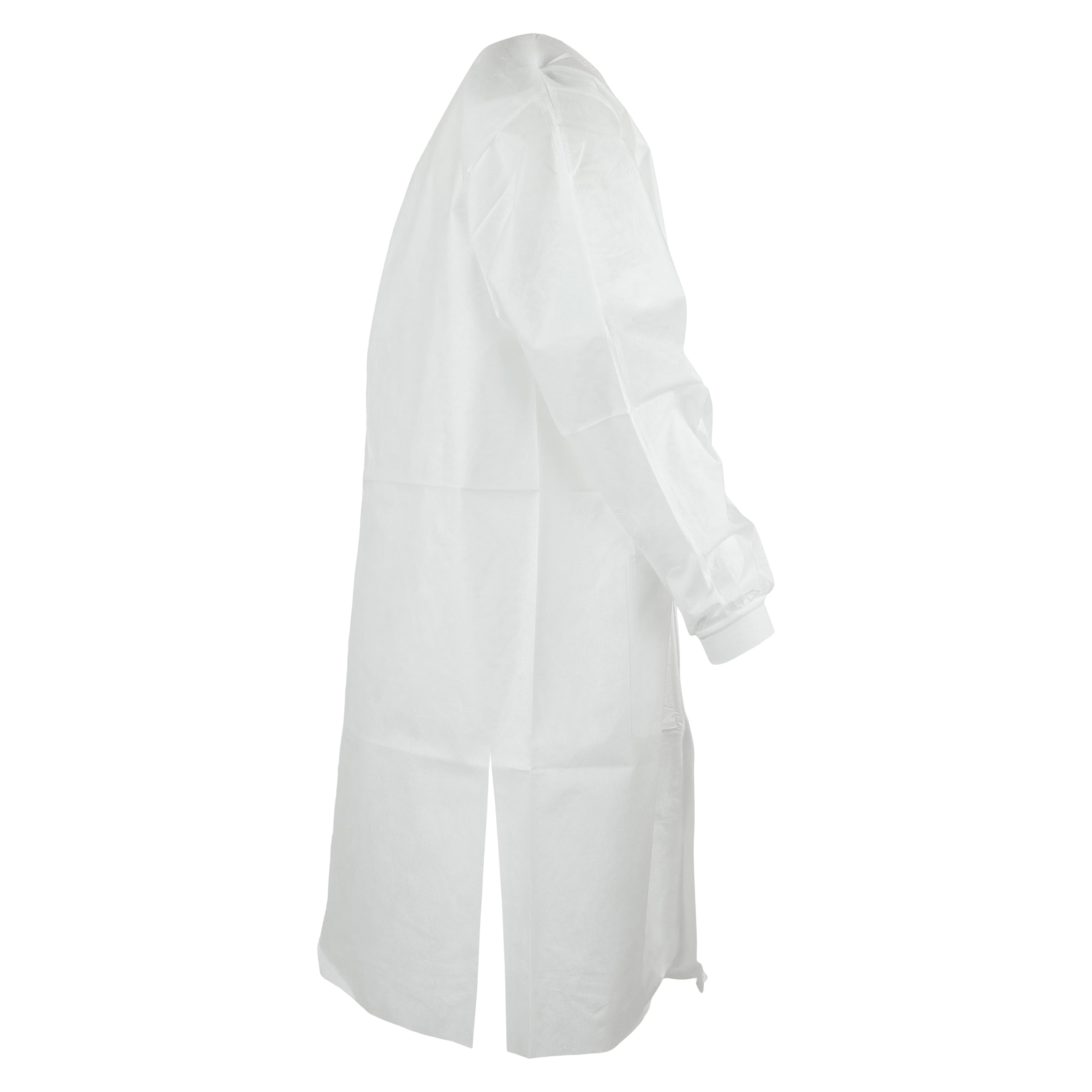 ValuMax Extra-Safe Lab Coat, AAMI Level 3, White, Knit Collar & Cuffs, XX-Large, 10/Pack, 3660WH2XL thumbnail 2