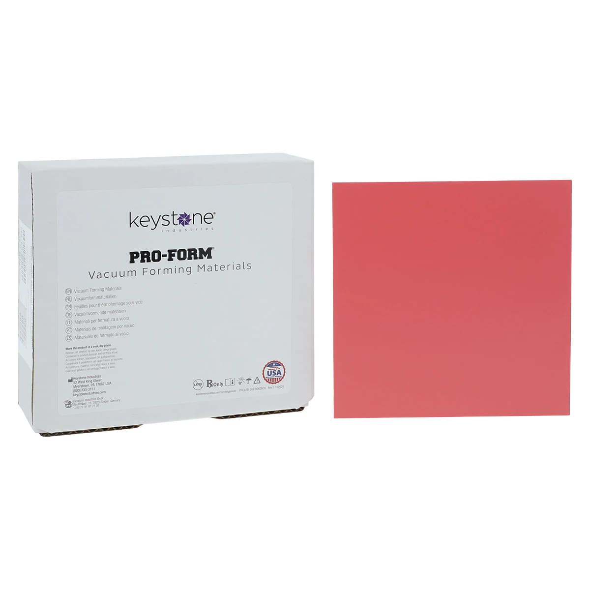 Pro-Form Base Plate Material, 5" x 5", 0.060" (1.5 mm), Pink, 25/Pk, 9616210 - Pro-Form, Base Plate Material, 5" x 5", 0.060 ", Red, 25/Pk, 9616210 - Image 1