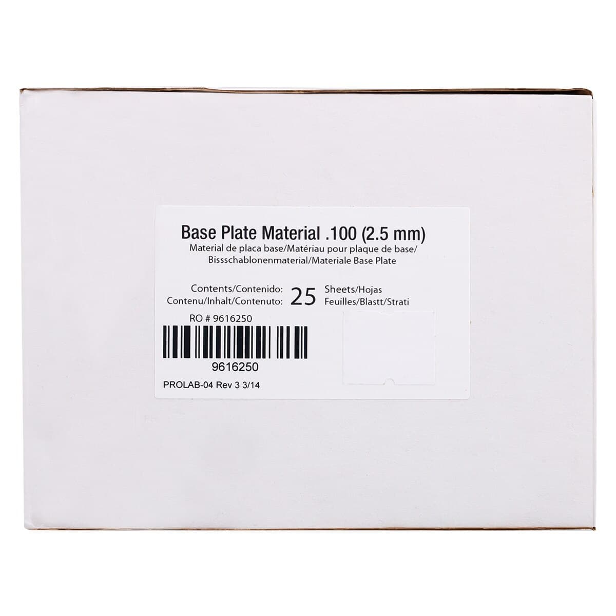 Keystone Base Plate Material, Pink, .100" Thick, 5" x 5" Sheets, 25/Box, 9616250 thumbnail 4