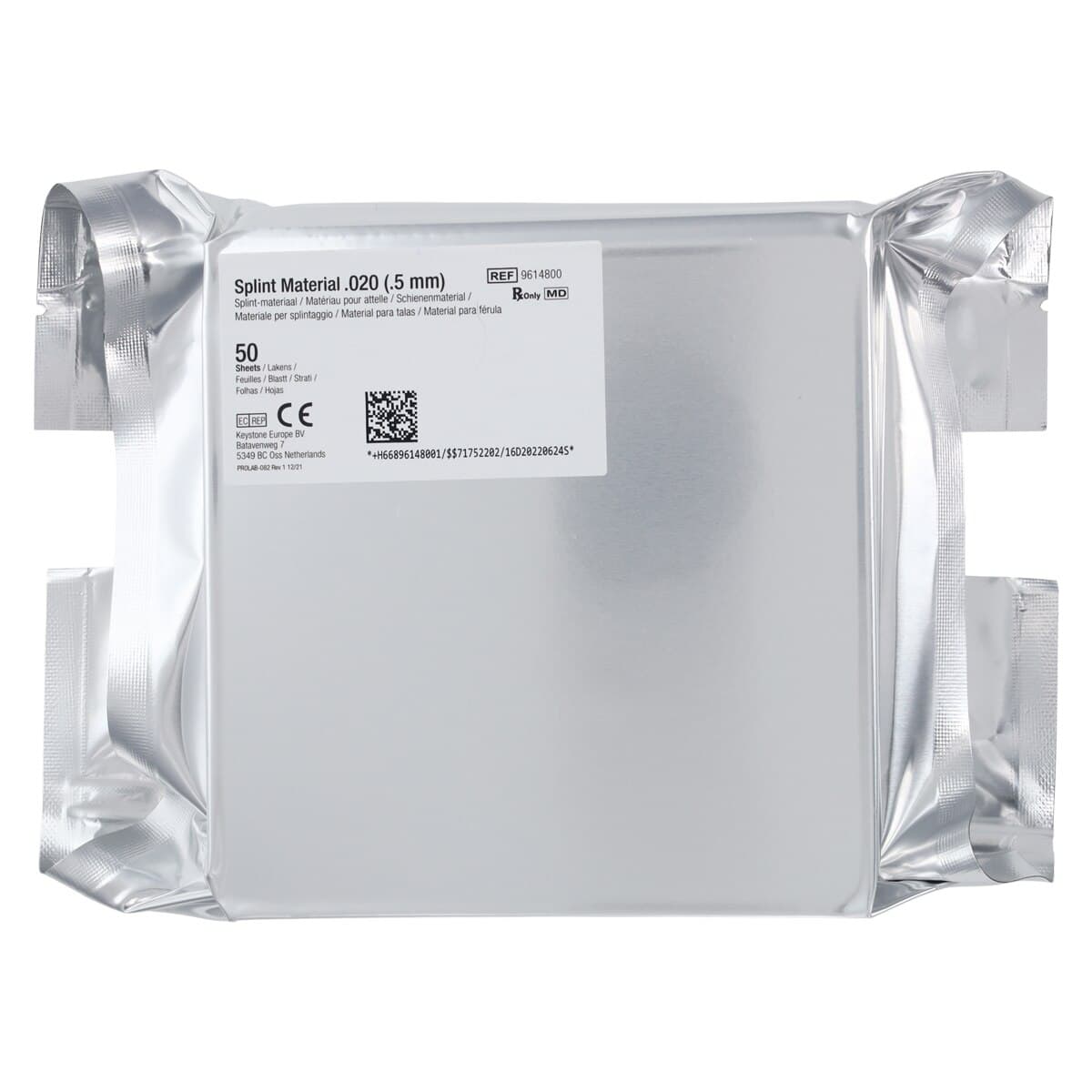 Pro-Form Splint Material, 5" x 5", 0.020" (0.50 mm), Clear, 50/Pk, 9614800 thumbnail 2