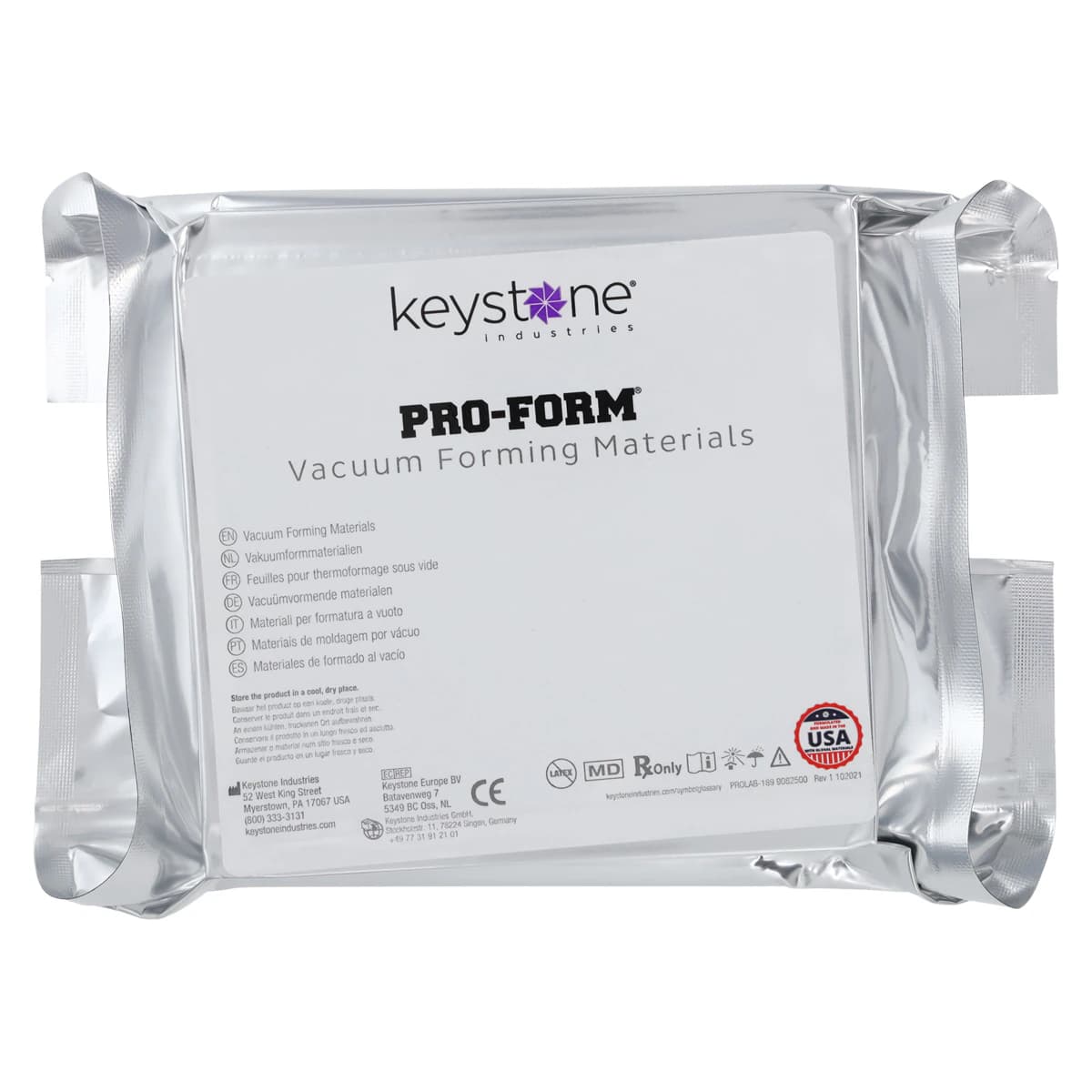Pro-Form Splint Material, 5" x 5", 0.020" (0.50 mm), Clear, 50/Pk, 9614800 - Pro-Form, Splint Material, 5" x 5", 0.020 ", 50/Pk, 9614800 - Image 1