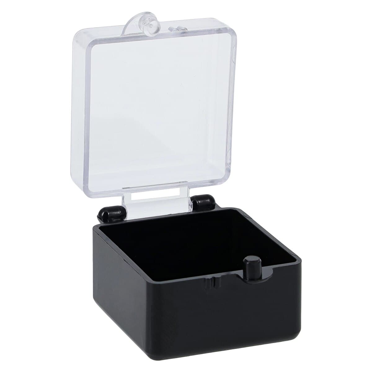 Keystone Black/Clear Rigid C&B Boxes, 1" x 1" x 3/4", Box of 1000, 9571447 thumbnail 2
