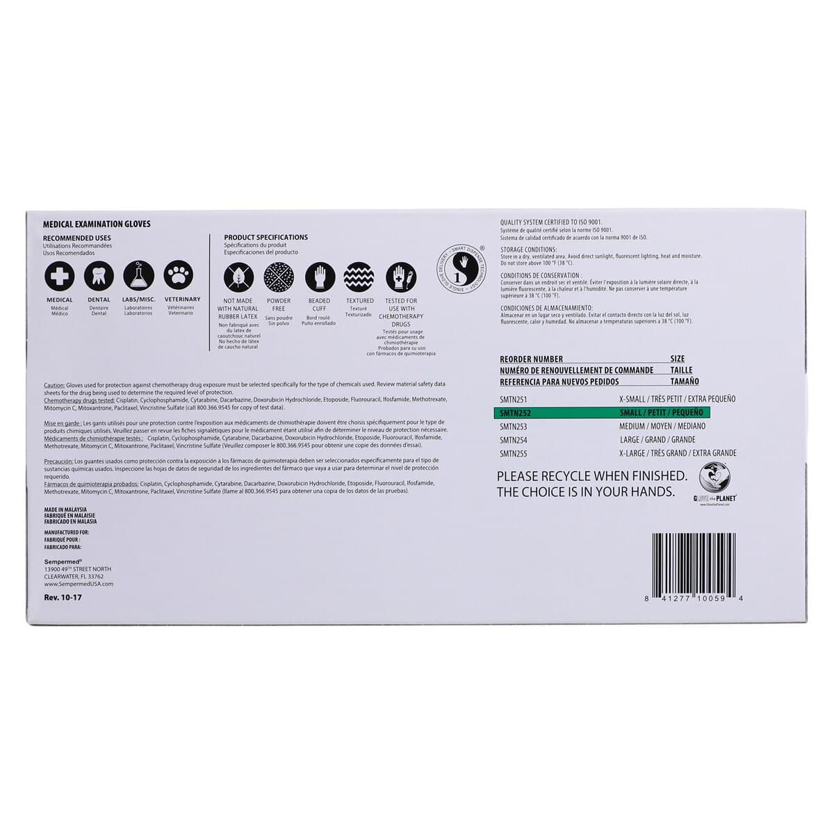 Sempermed StarMed Ultra Nitrile Exam Gloves, Small, Powder-Free, Textured Fingertips, 250/Box, SMTN252 thumbnail 9