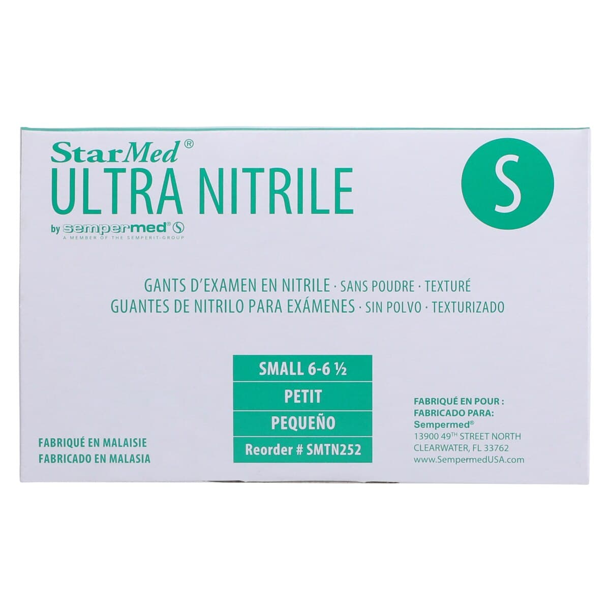 Sempermed StarMed Ultra Nitrile Exam Gloves, Small, Powder-Free, Textured Fingertips, 250/Box, SMTN252 thumbnail 7