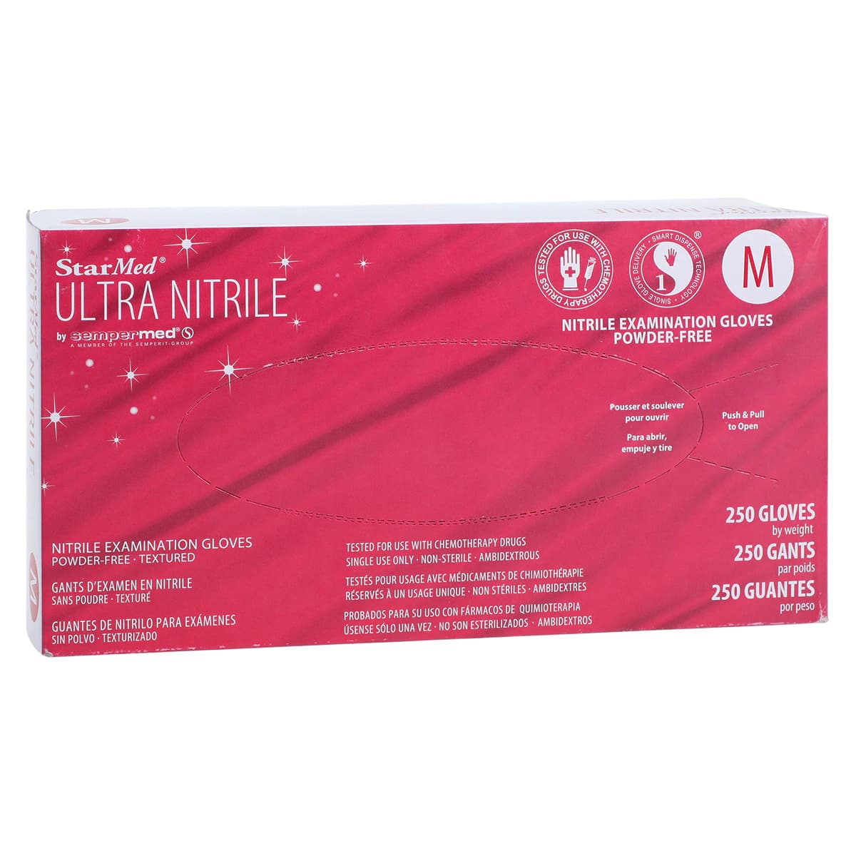 StarMed Ultra Nitrile Exam Gloves, Powder-Free, Textured, Medium, Violet Blue, 250/Box thumbnail 4