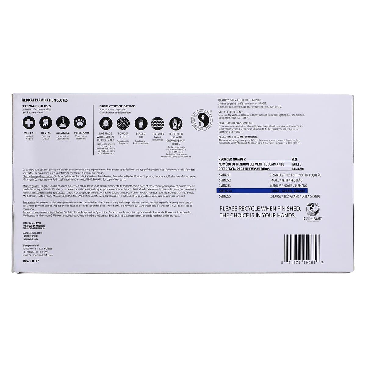 StarMed Ultra Nitrile Exam Gloves, Powder-Free, Textured, Large, Violet Blue, 250/Bx thumbnail 9