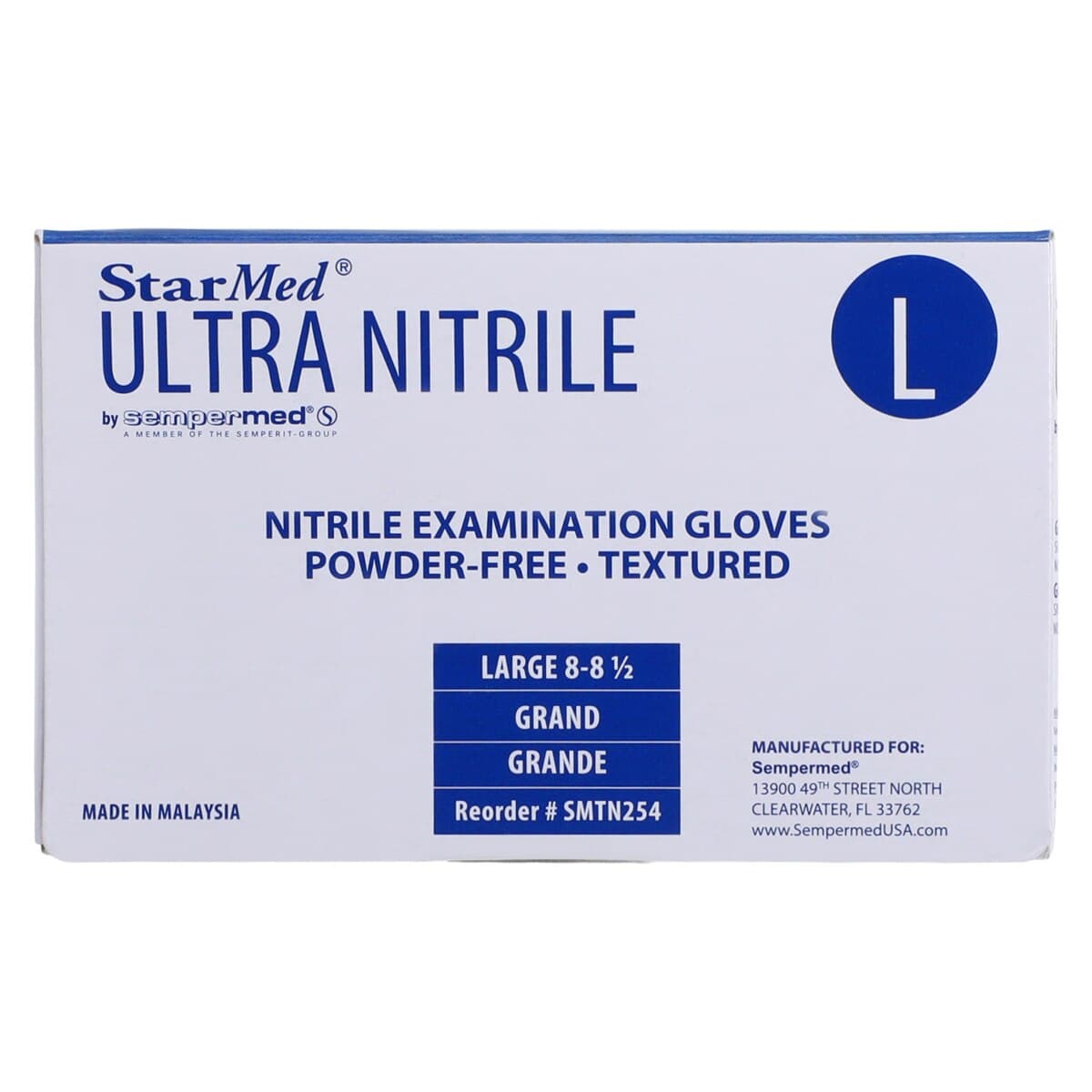 StarMed Ultra Nitrile Exam Gloves, Powder-Free, Textured, Large, Violet Blue, 250/Bx thumbnail 5