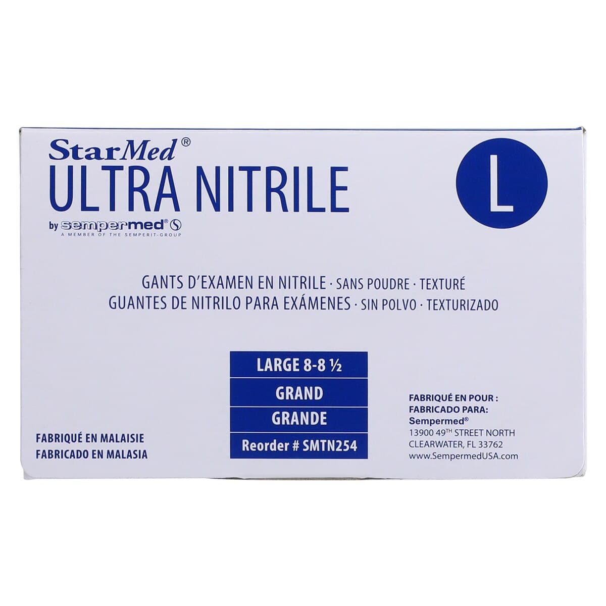 StarMed Ultra Nitrile Exam Gloves, Powder-Free, Textured, Large, Violet Blue, 250/Bx thumbnail 6