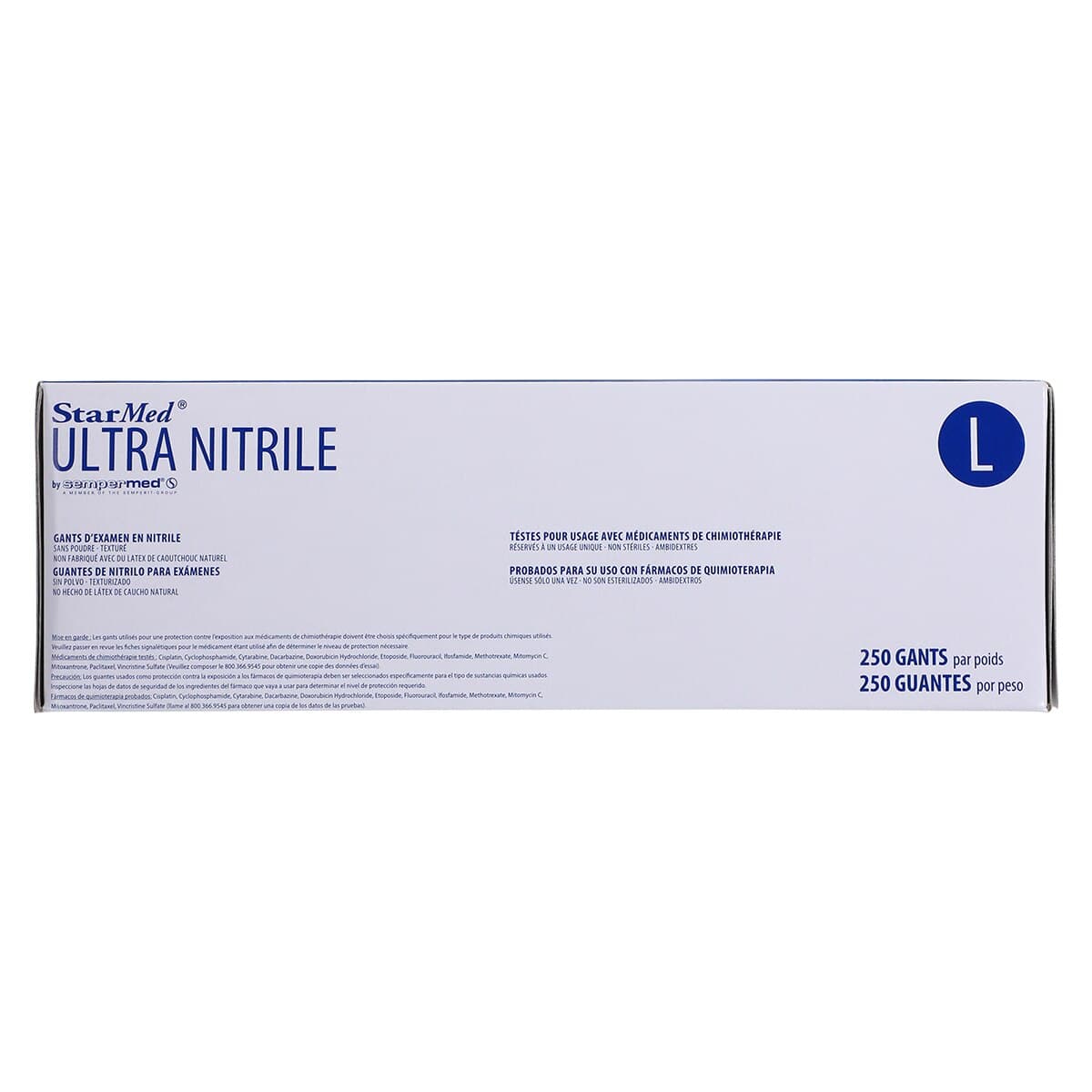 StarMed Ultra Nitrile Exam Gloves, Powder-Free, Textured, Large, Violet Blue, 250/Bx thumbnail 8
