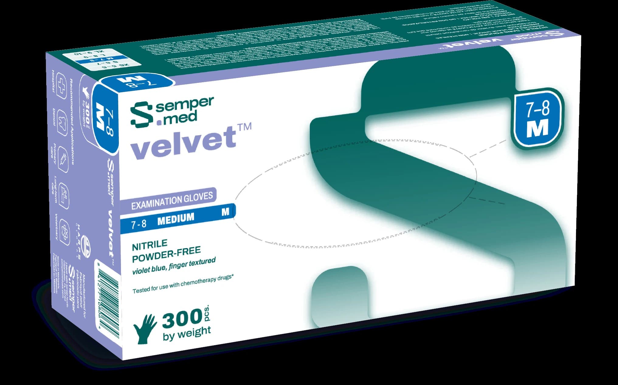 Sempermed StarMed Plus PF Nitrile Exam Gloves, Powder Free, Non-Sterile, Small, Purple, 300/Box, SMNP302 thumbnail 2