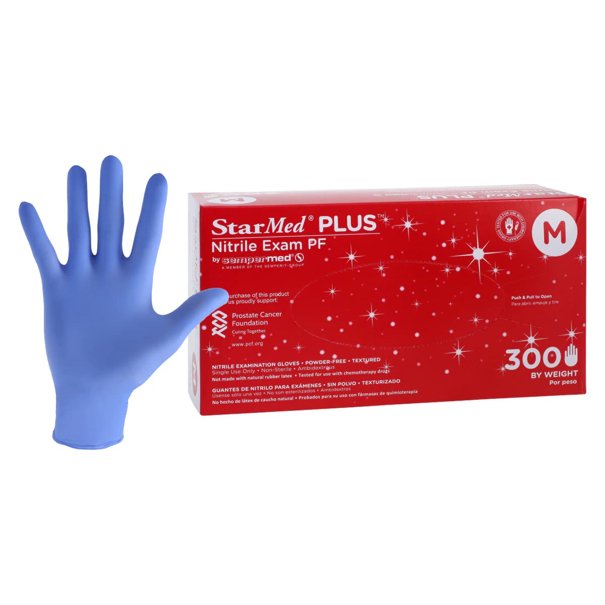 Sempermed StarMed Plus (Velvet) Nitrile Exam Gloves, Powder-Free, Latex-Free, Medium, Purple, 300/Box, SMNP303 - Sempermed - StarMed Plus PF Nitrile Gloves Medium 300/Bx - Image 1