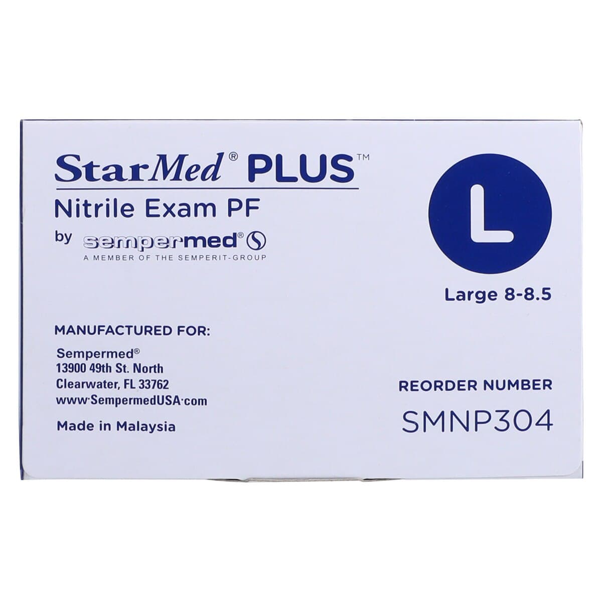 Sempermed StarMed Plus PF Nitrile Exam Gloves, Powder Free, Non-Sterile, Large, Violet Blue, 300/Box, SMNP304 thumbnail 7