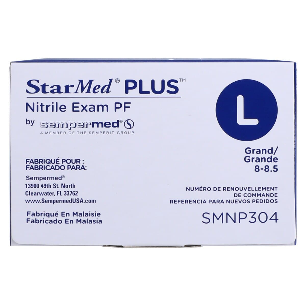 Sempermed StarMed Plus PF Nitrile Exam Gloves, Powder Free, Non-Sterile, Large, Violet Blue, 300/Box, SMNP304 thumbnail 8