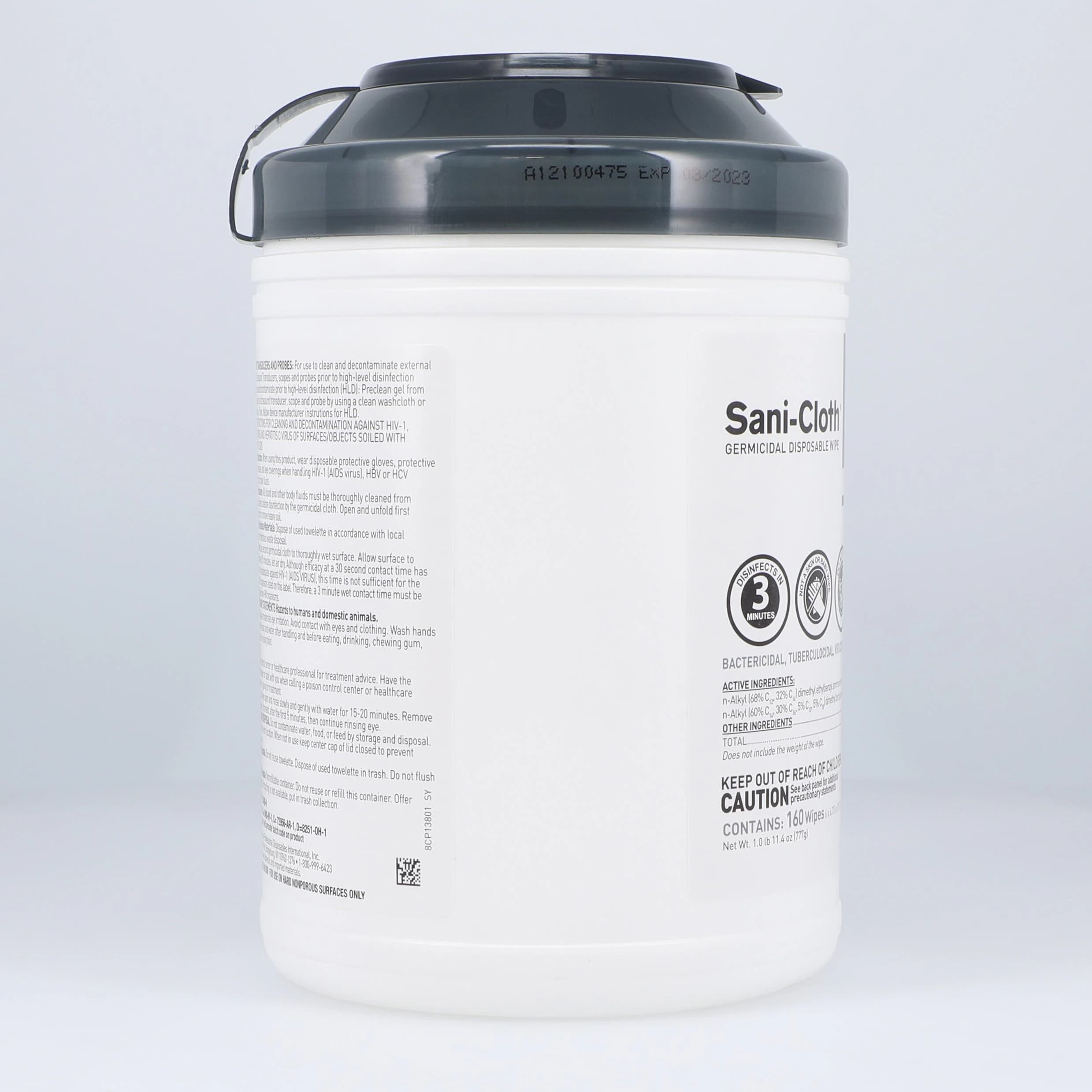 Sani-Cloth AF3 Germicidal Disposable Wipes, Large, 6" x 6.75", Alcohol-Free, 160/Canister, P13872 thumbnail 5