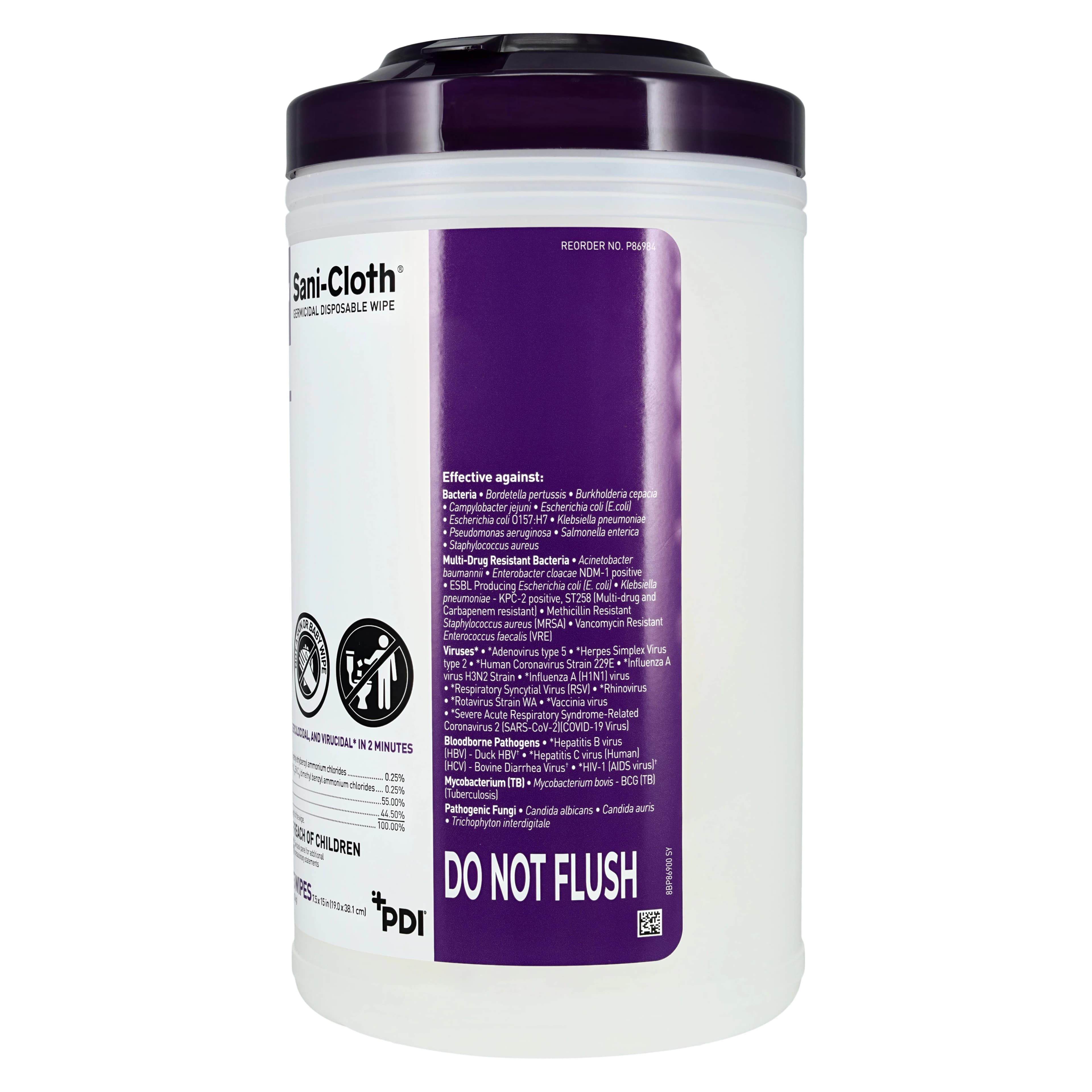 PDI Super Sani-Cloth Germicidal Disposable Wipes, X-Large, 7.5" x 15", 75/Can, P86984 thumbnail 5