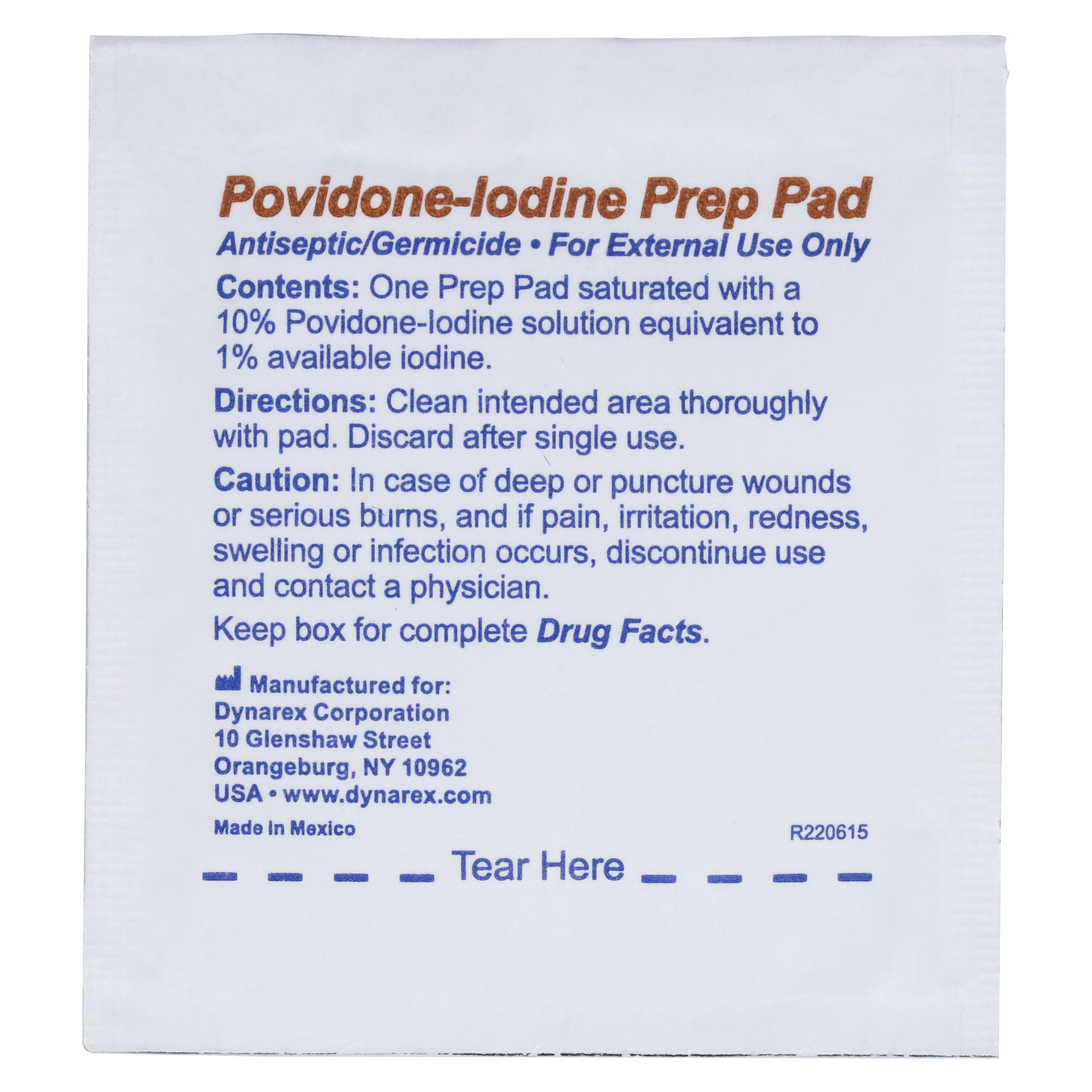 Dynarex Povidone Iodine 10% Prep Pads, Medium, 100/Box, 1108 thumbnail 4