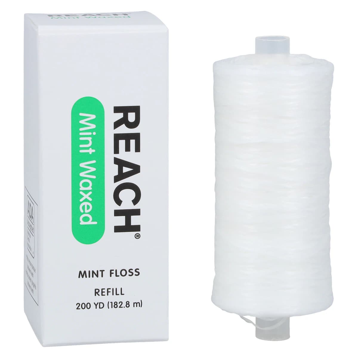 Reach Waxed Dental Floss Refill, Mint, 200 yd Spool, No Dispenser, 211896400 thumbnail 2